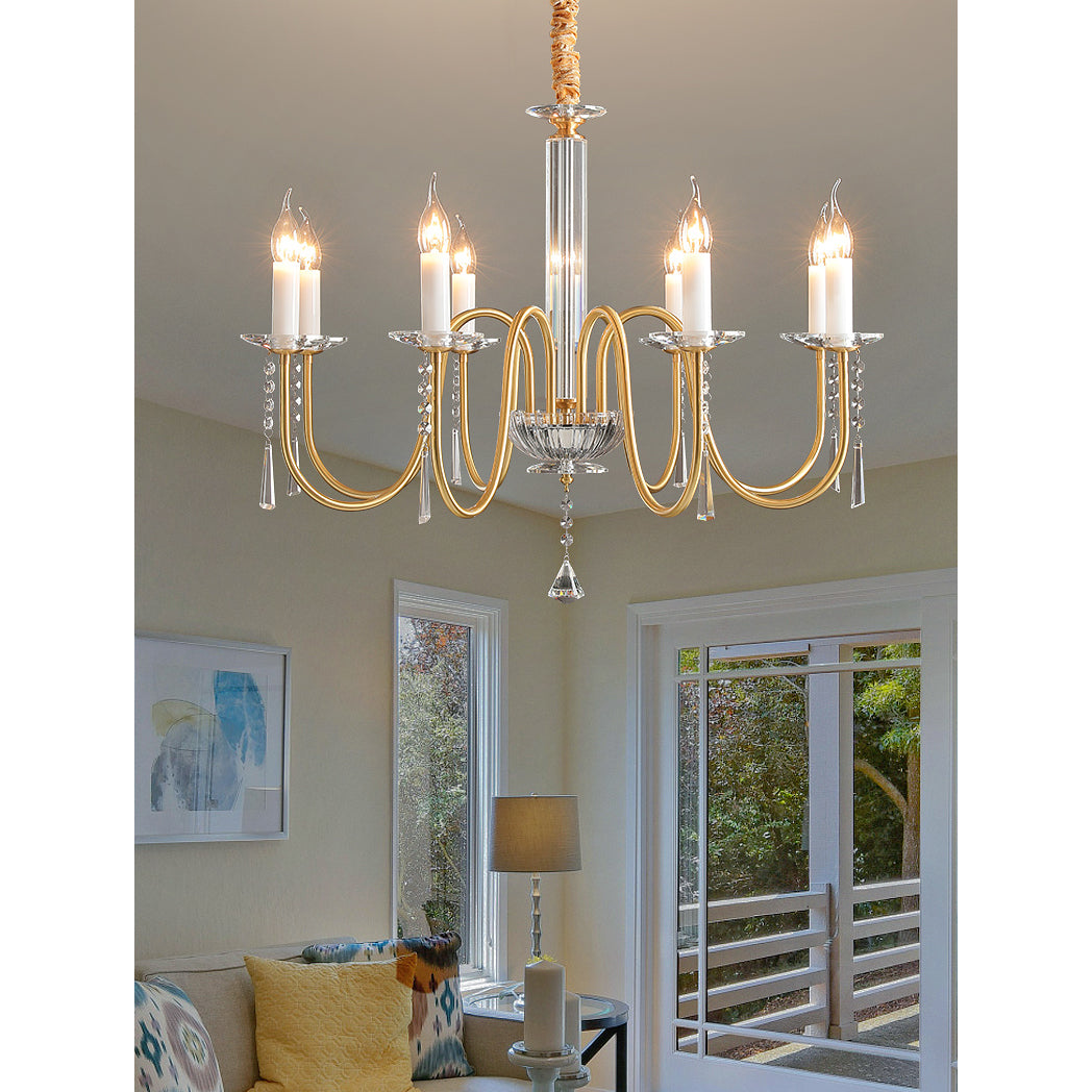 Ilphaara Messing Kristall Postmodern Luxus Kronleuchter-Letslighting