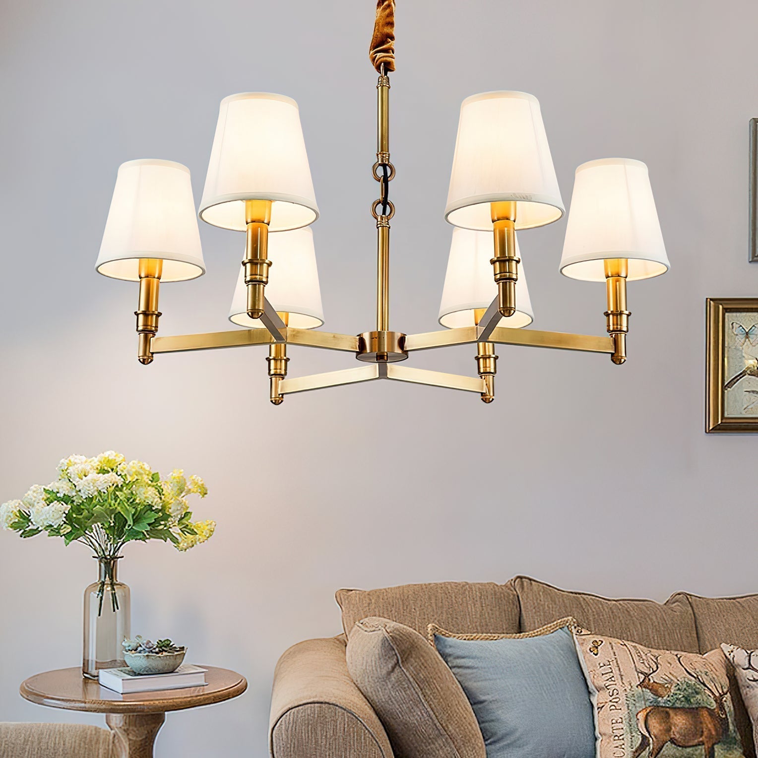 Vadoryra Postmodern Luxury Brass Fabric Chandelier - Letslighting