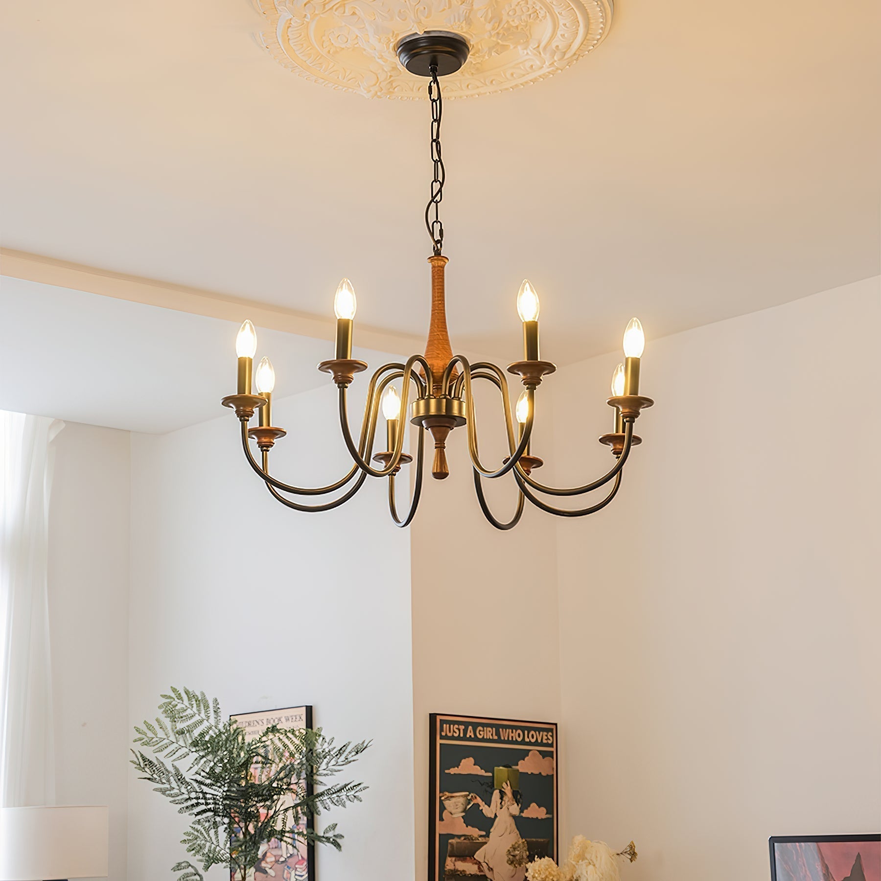 Alzorila Handgeschnitzter industrieller Vintage Kronleuchter-Letslighting