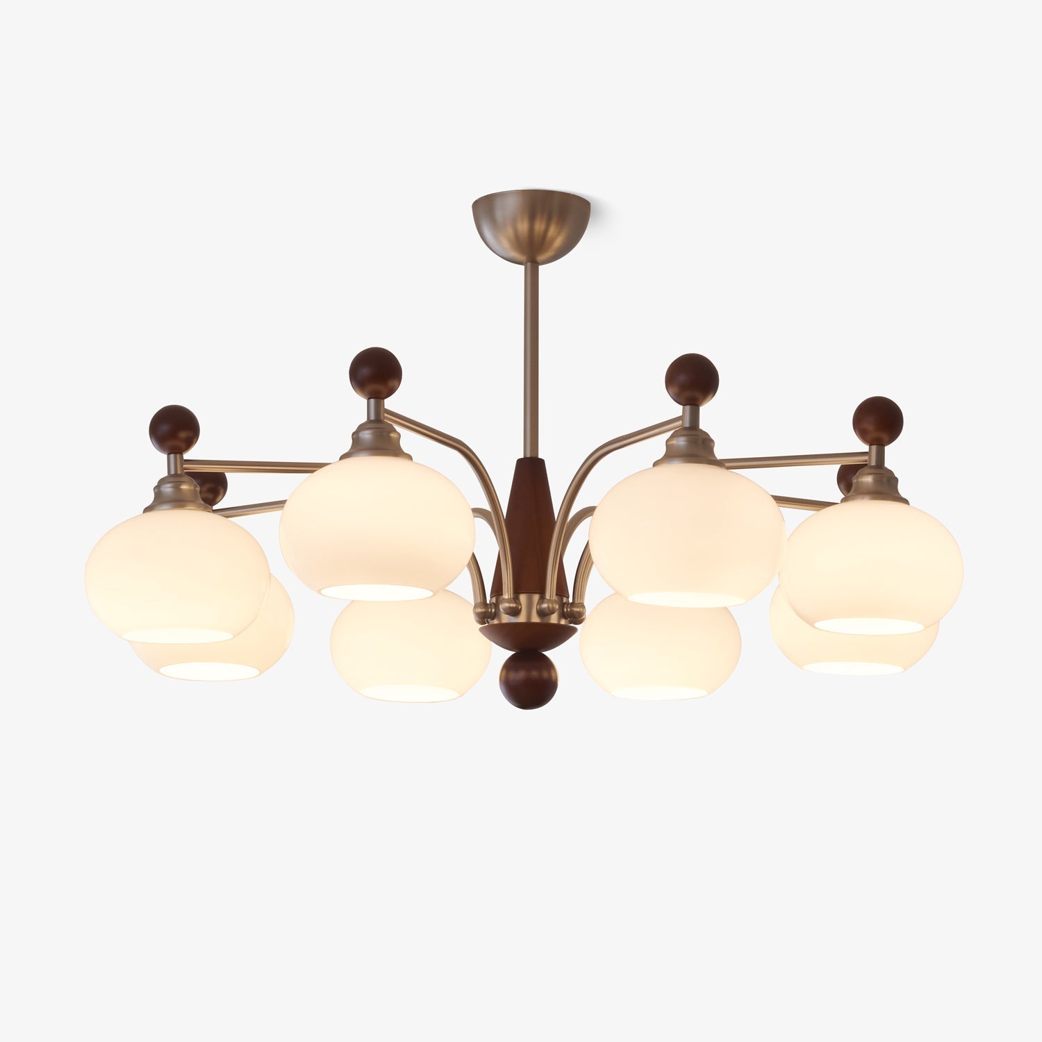 Ivloria Traditionelle Eleganz Orbit Holz Glas Kronleuchter-Letslighting