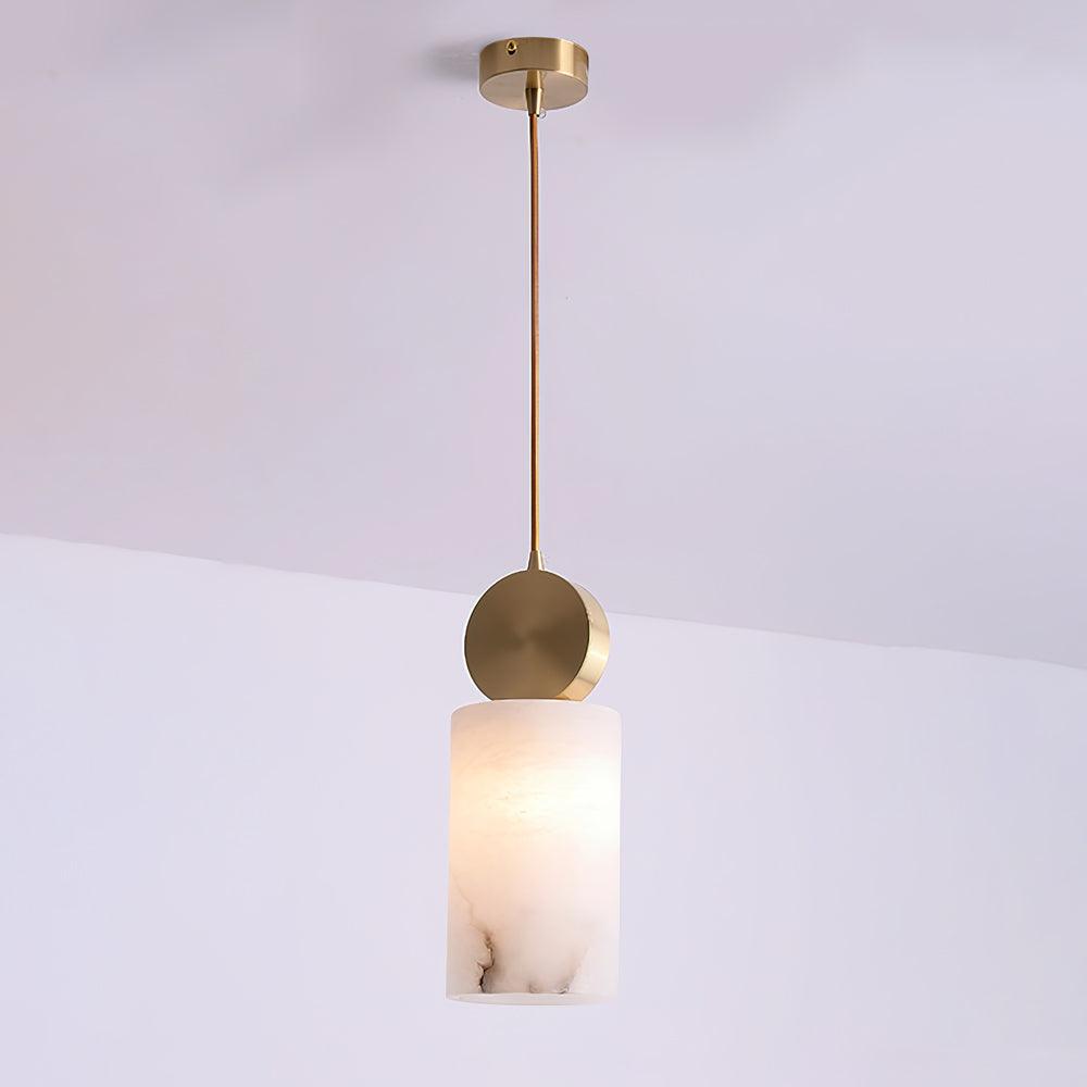 Lyrindis Cylinder Alabaster Pendant Light - Neutralighting