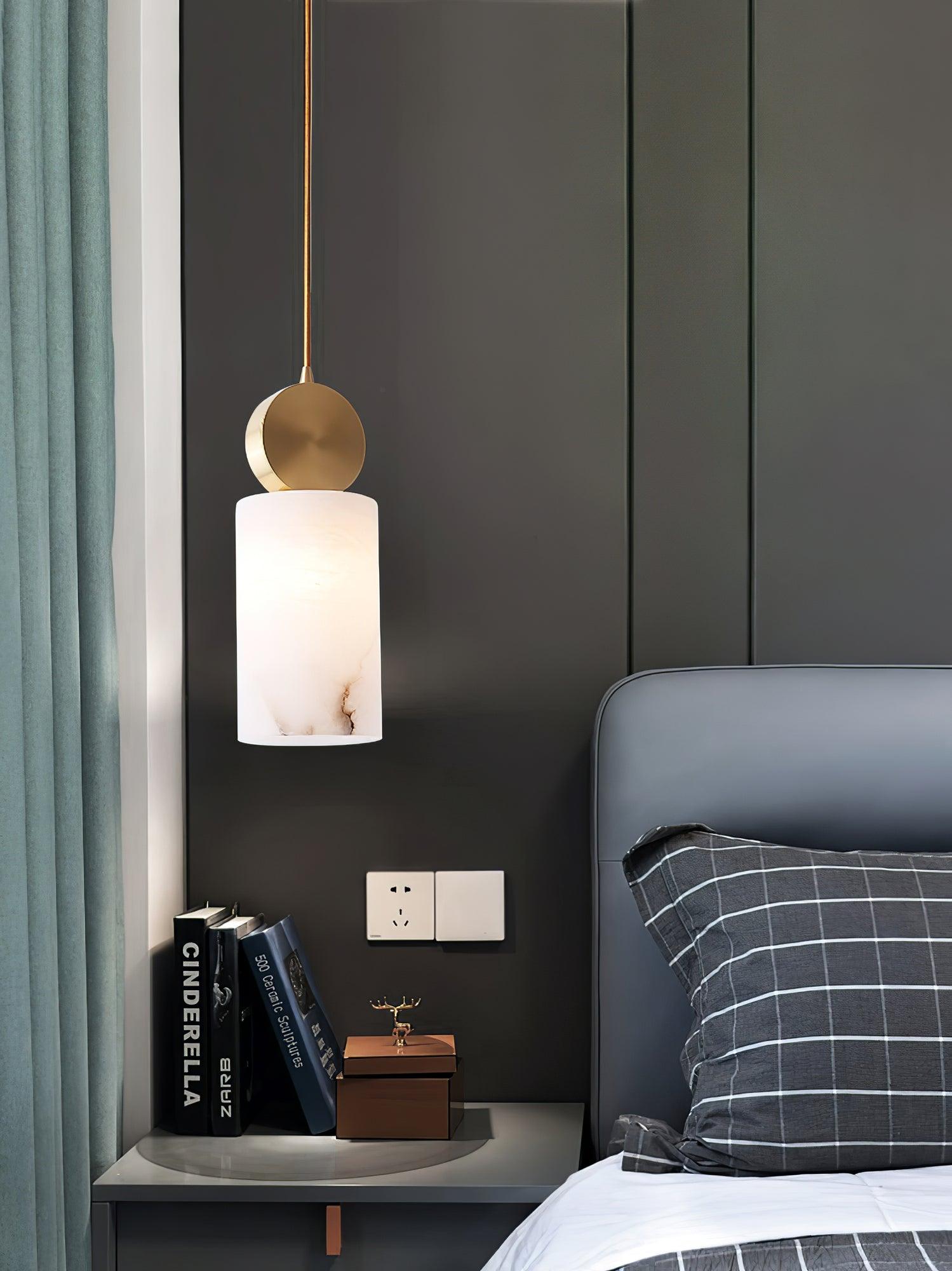 Lyrindis Cylinder Alabaster Pendant Light - Neutralighting