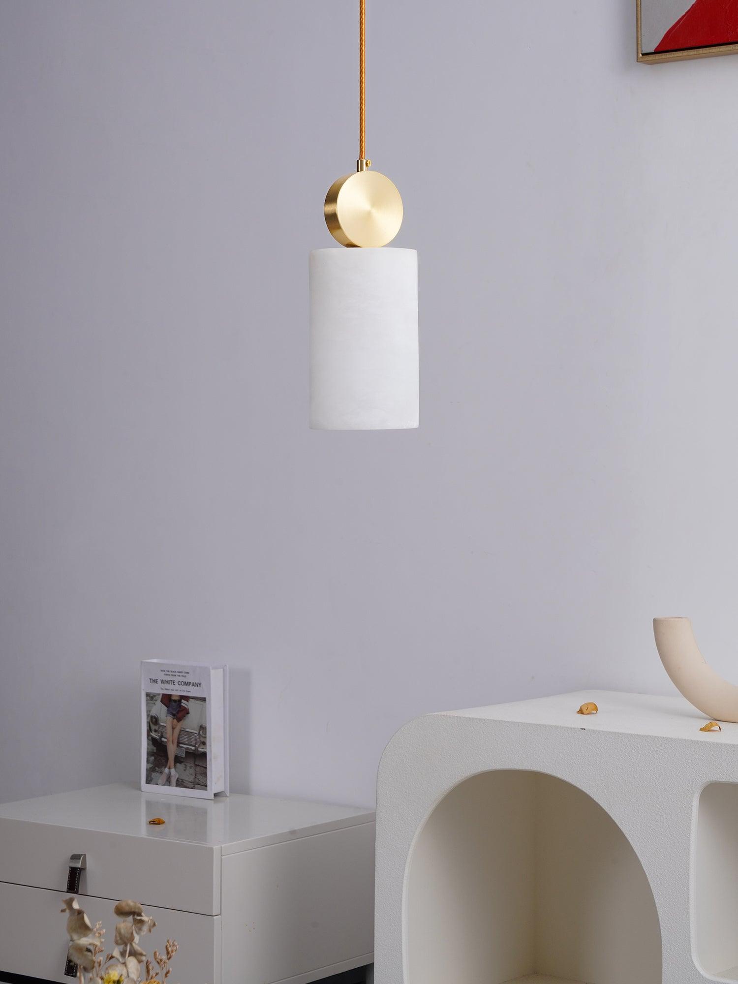 Lyrindis Cylinder Alabaster Pendant Light - Neutralighting