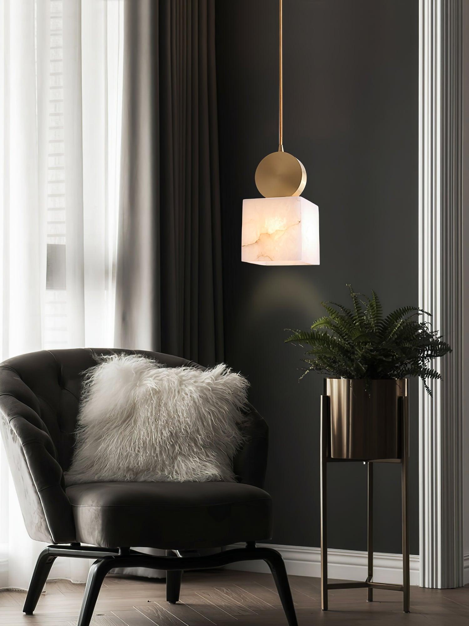 Lyrindis Cylinder Alabaster Pendant Light - Neutralighting