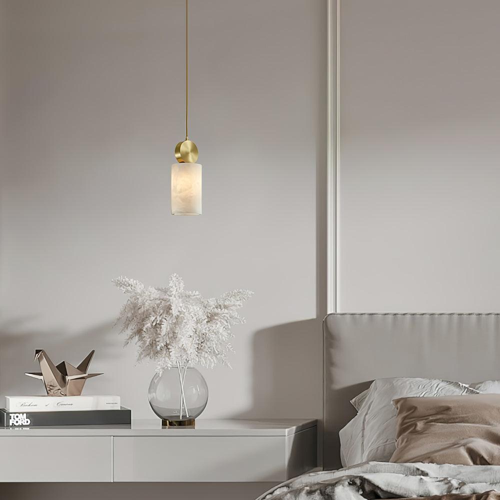 Lyrindis Cylinder Alabaster Pendant Light - Neutralighting