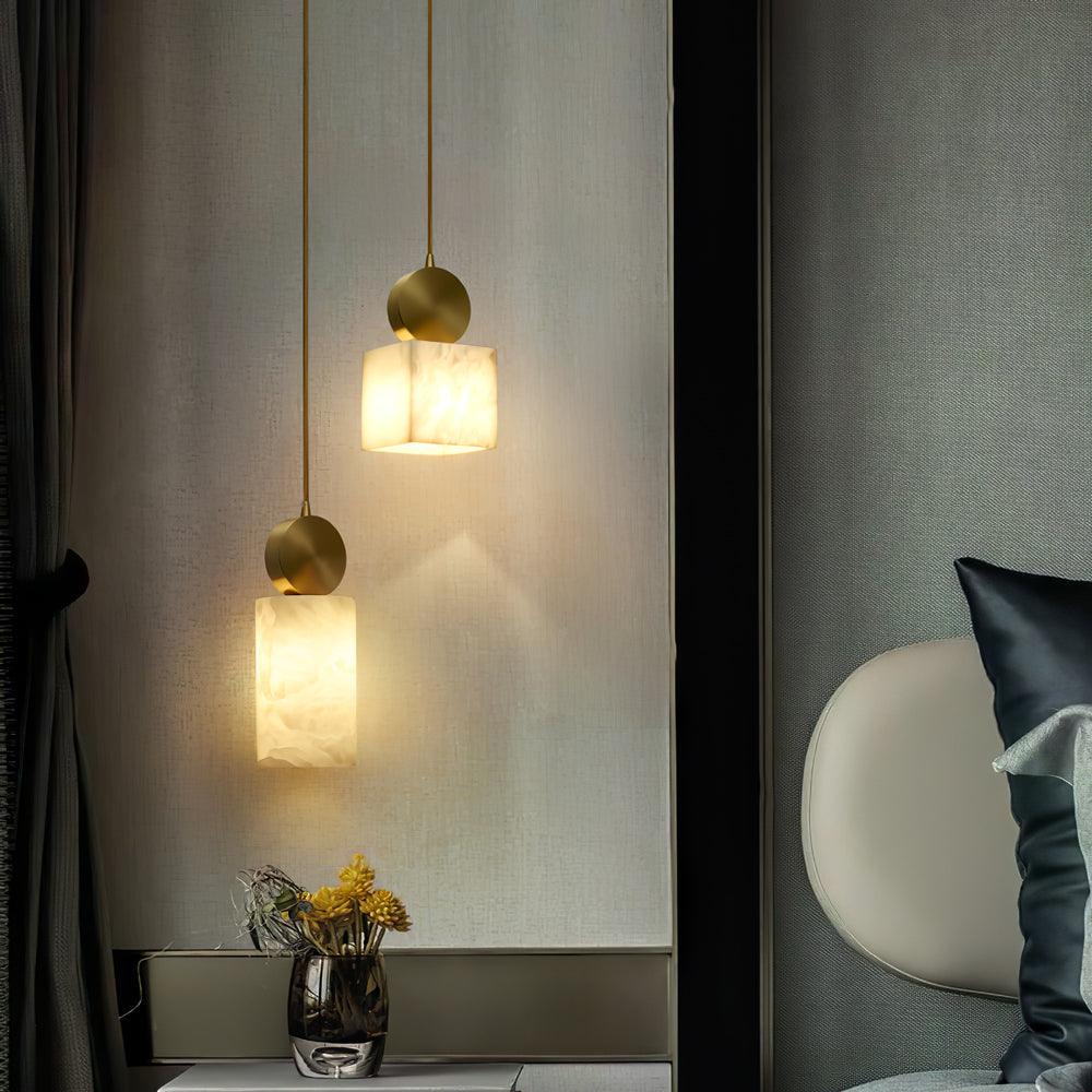 Lyrindis Cylinder Alabaster Pendant Light - Neutralighting
