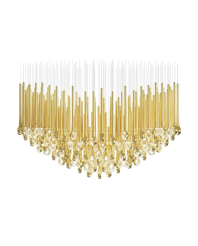 Cicarir Kronleuchter aus goldfarbenem Glas mit Farbverlauf-Letslighting