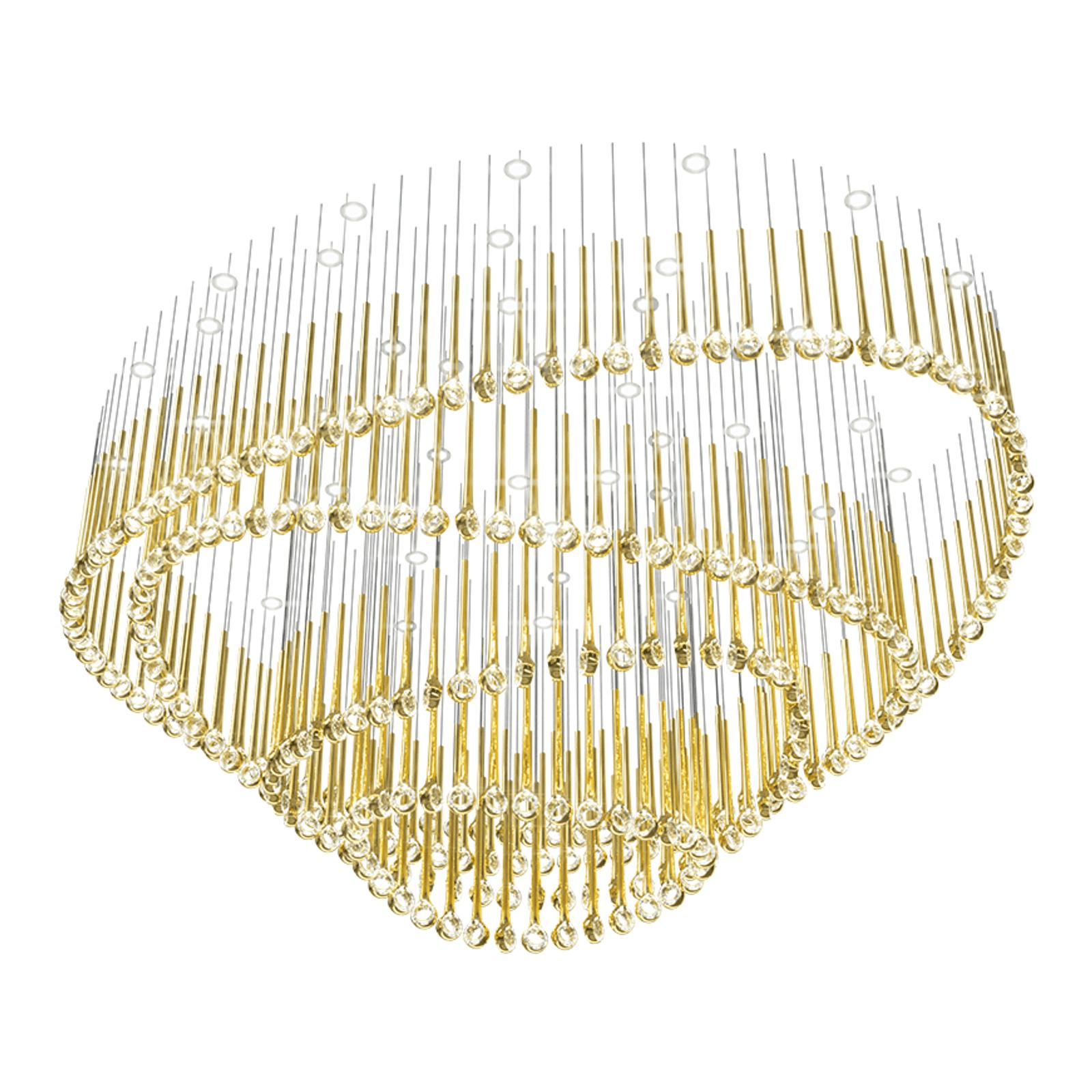 Cicarir Kronleuchter aus goldfarbenem Glas mit Farbverlauf-Letslighting