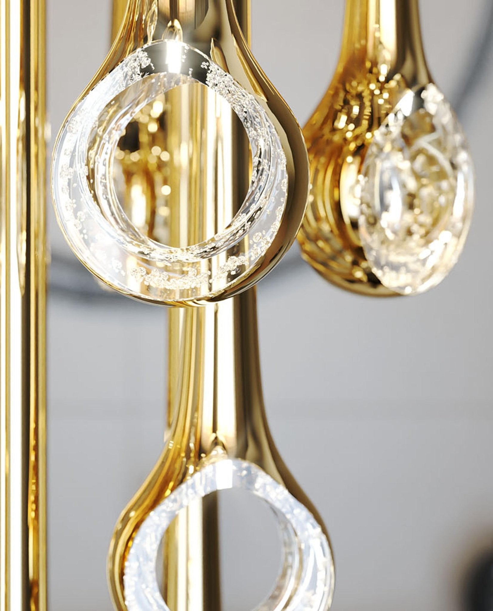 Cicarir Kronleuchter aus goldfarbenem Glas mit Farbverlauf-Letslighting