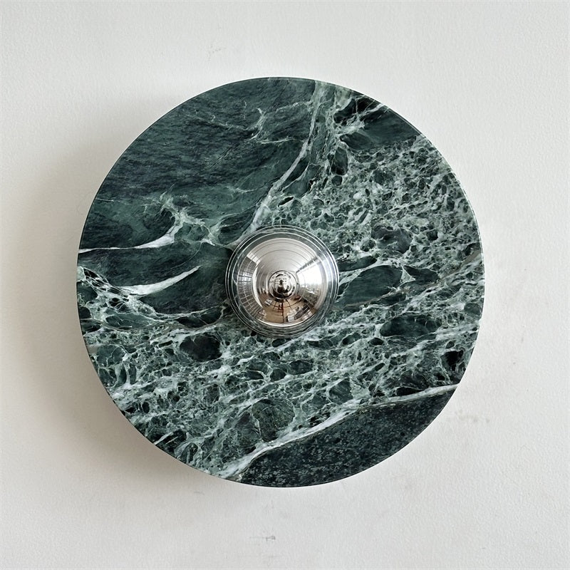 Evvarel Modern Minimalist Green Marble Metal Sconce Wall Lamp - Letslighting