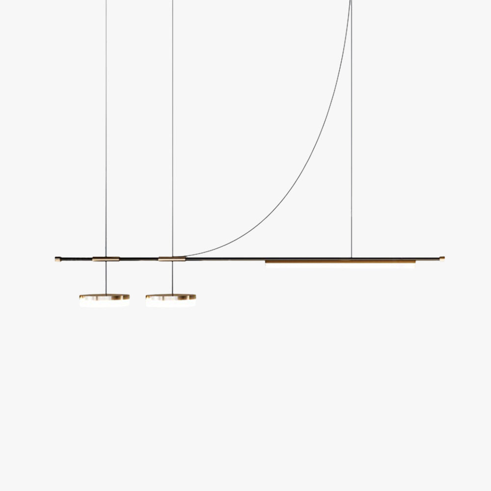 Arisha Modern Lange LED Pendelleuchte Schwarz Metall Esszimmer