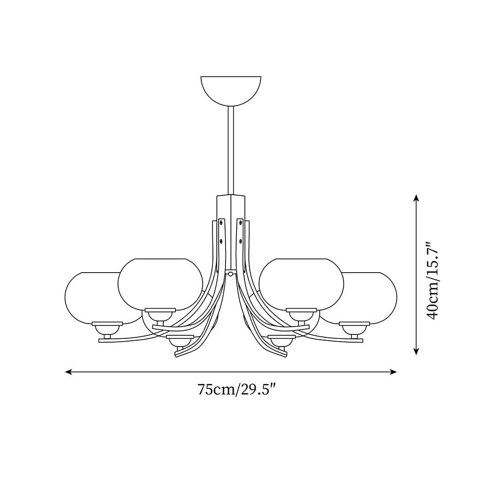 Auralyn 6-Light Amber Glass Globe Chandelier - Letslighting