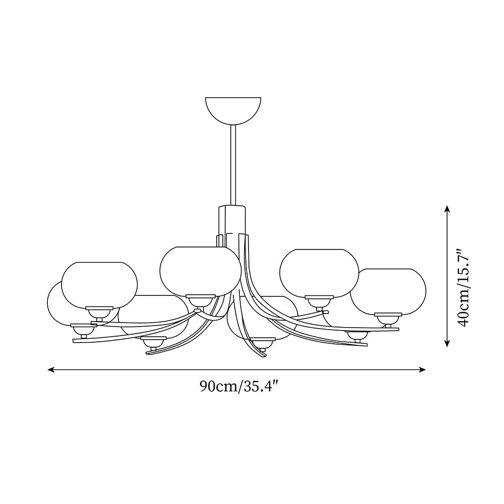 Auralyn 6-Light Amber Glass Globe Chandelier - Letslighting