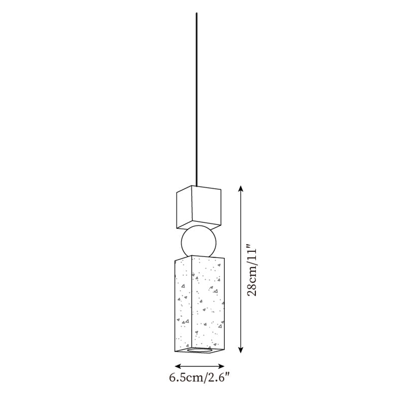 Pendant Light Geometric Wood Travertine Minimalist Nordic Hanging - Letslighting