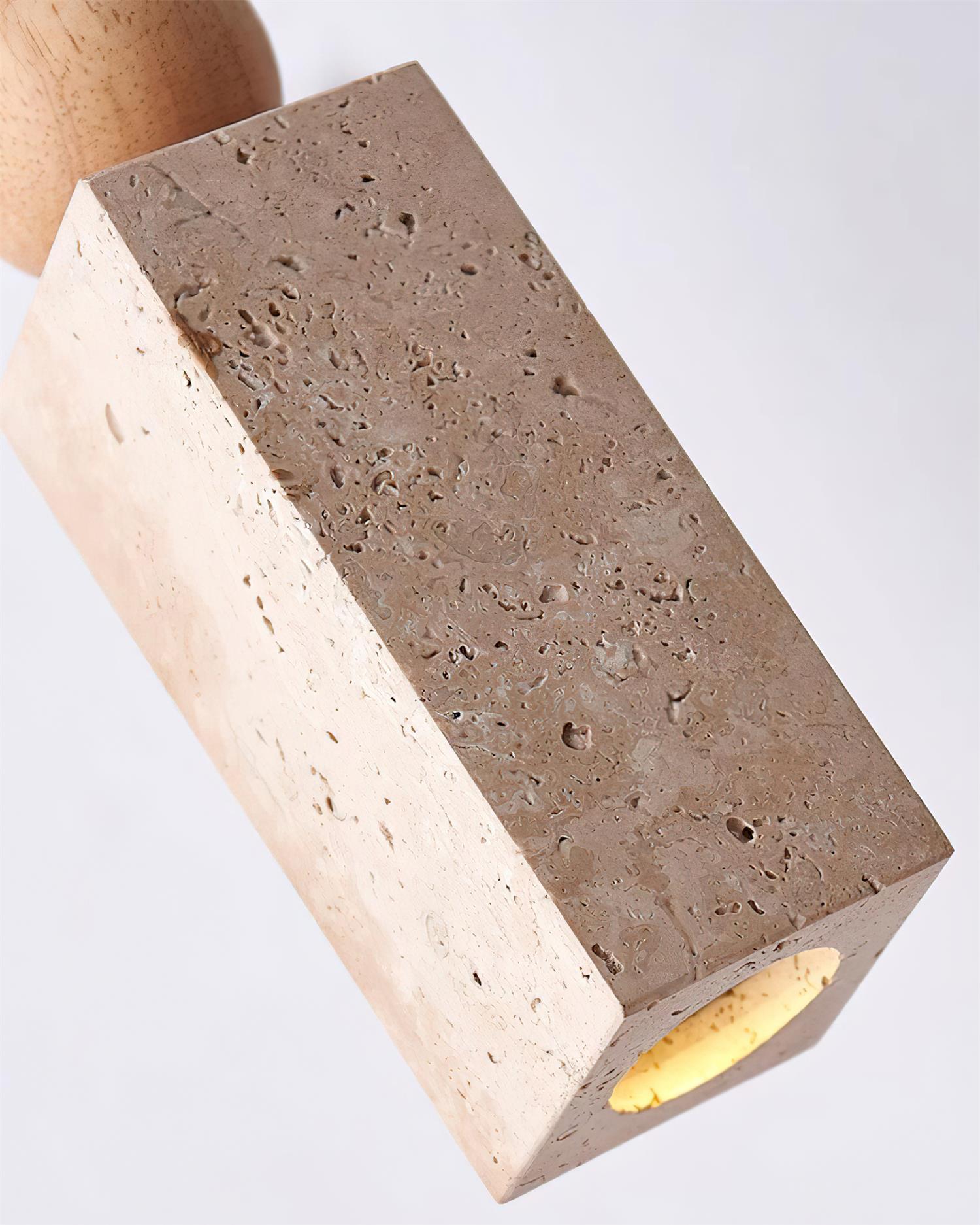 Pendant Light Geometric Wood Travertine Minimalist Nordic Hanging - Letslighting