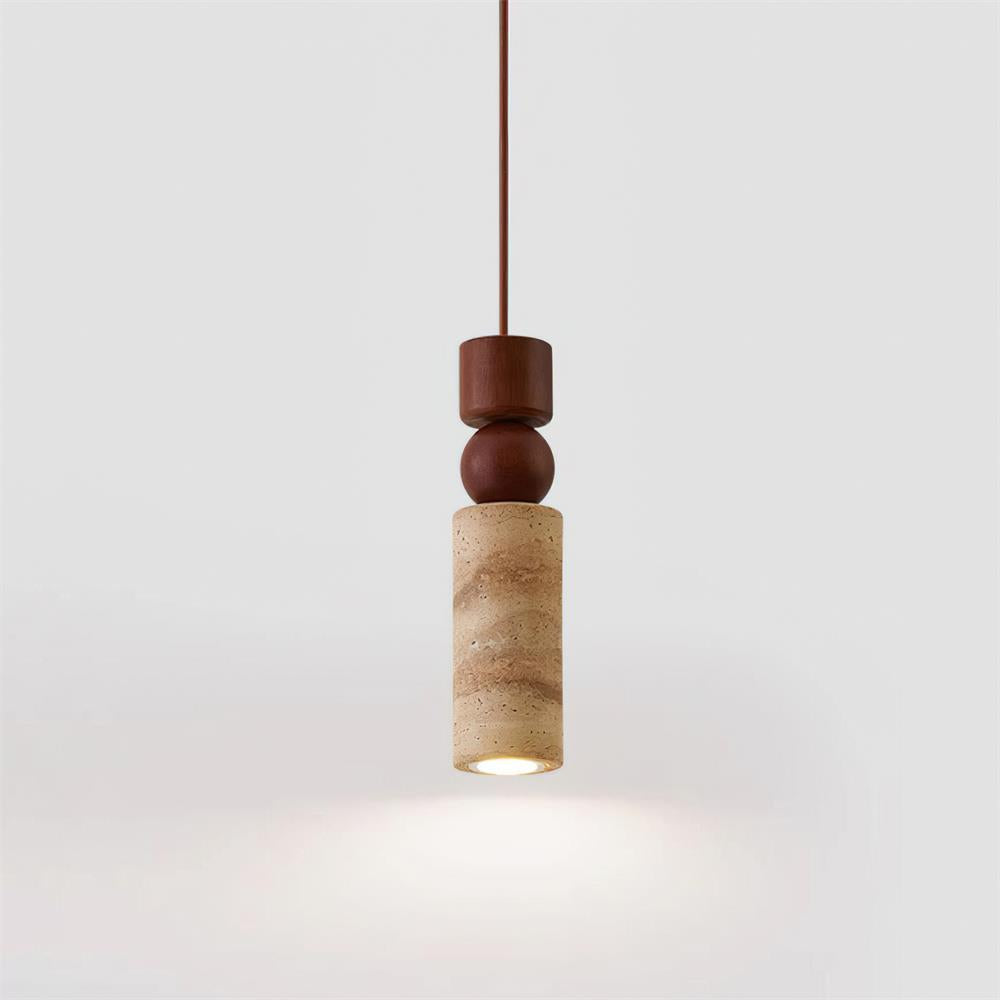 Pendant Light Geometric Wood Travertine Minimalist Nordic Hanging - Letslighting