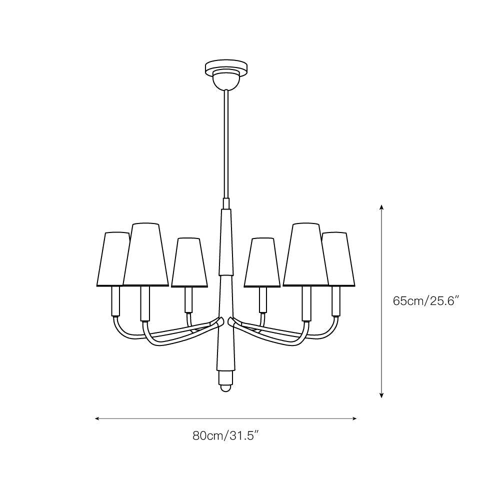 Lyshae Vintage Industrieller Messing-Stoff-Kronleuchter-Letslighting