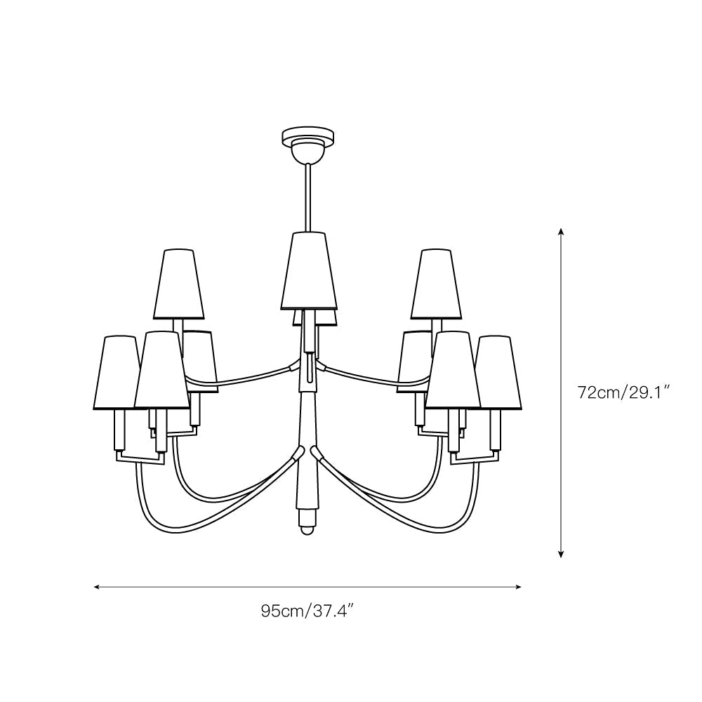 Lyshae Vintage Industrieller Messing-Stoff-Kronleuchter-Letslighting