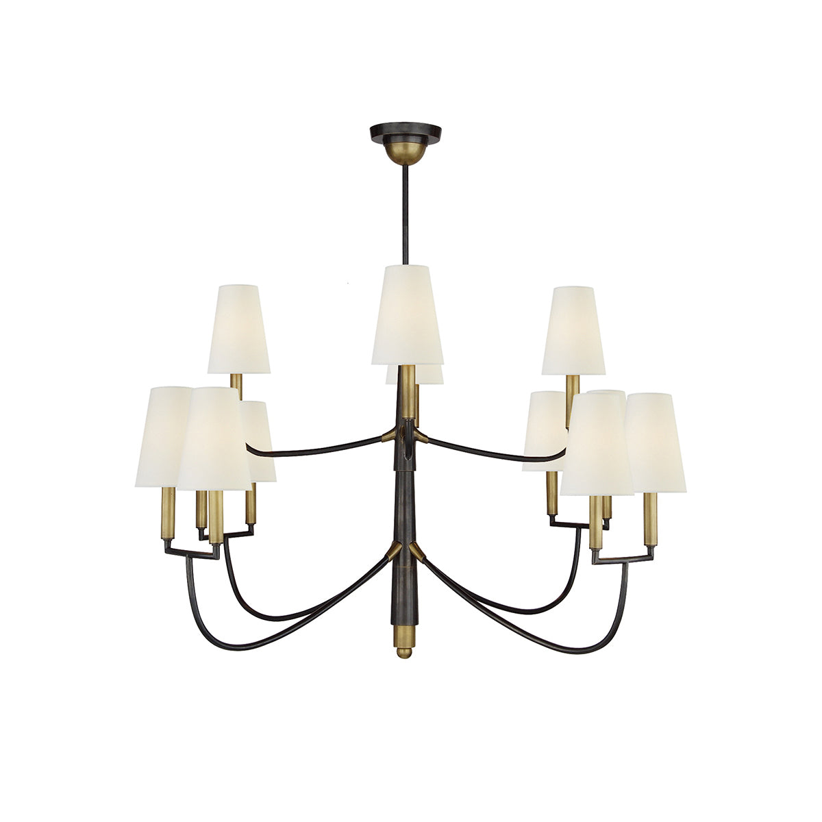 Lyshae Vintage Industrieller Messing-Stoff-Kronleuchter-Letslighting