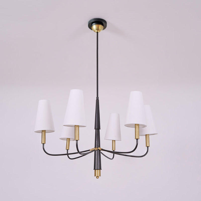 Lyshae Vintage Industrieller Messing-Stoff-Kronleuchter-Letslighting