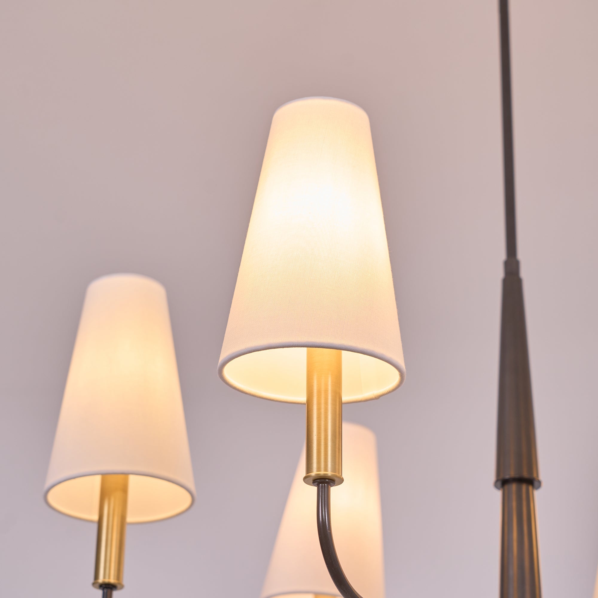 Lyshae Vintage Industrieller Messing-Stoff-Kronleuchter-Letslighting