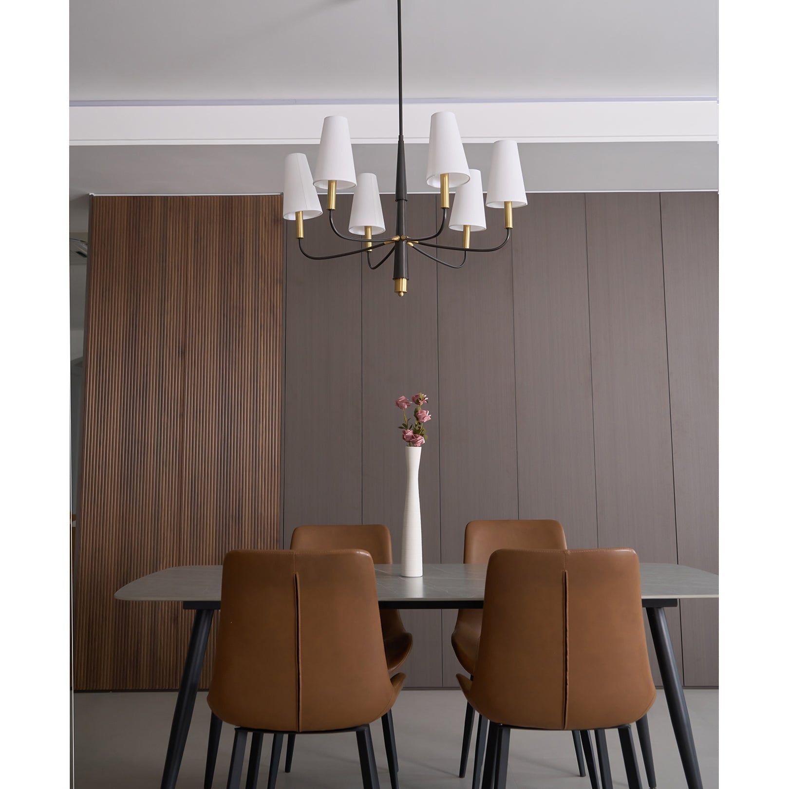 Lyshae Vintage Industrieller Messing-Stoff-Kronleuchter-Letslighting