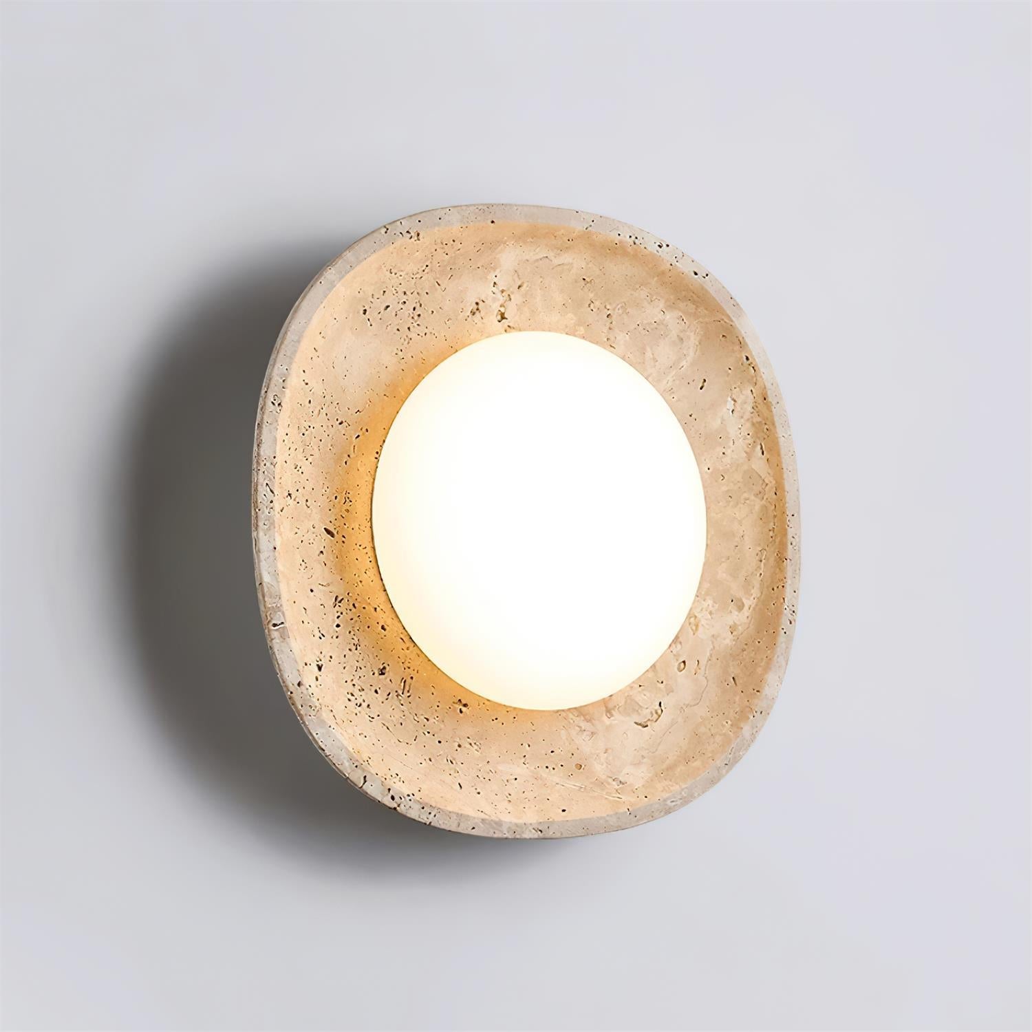 Ritta Wall Lamp Travertine Globe - Letslighting
