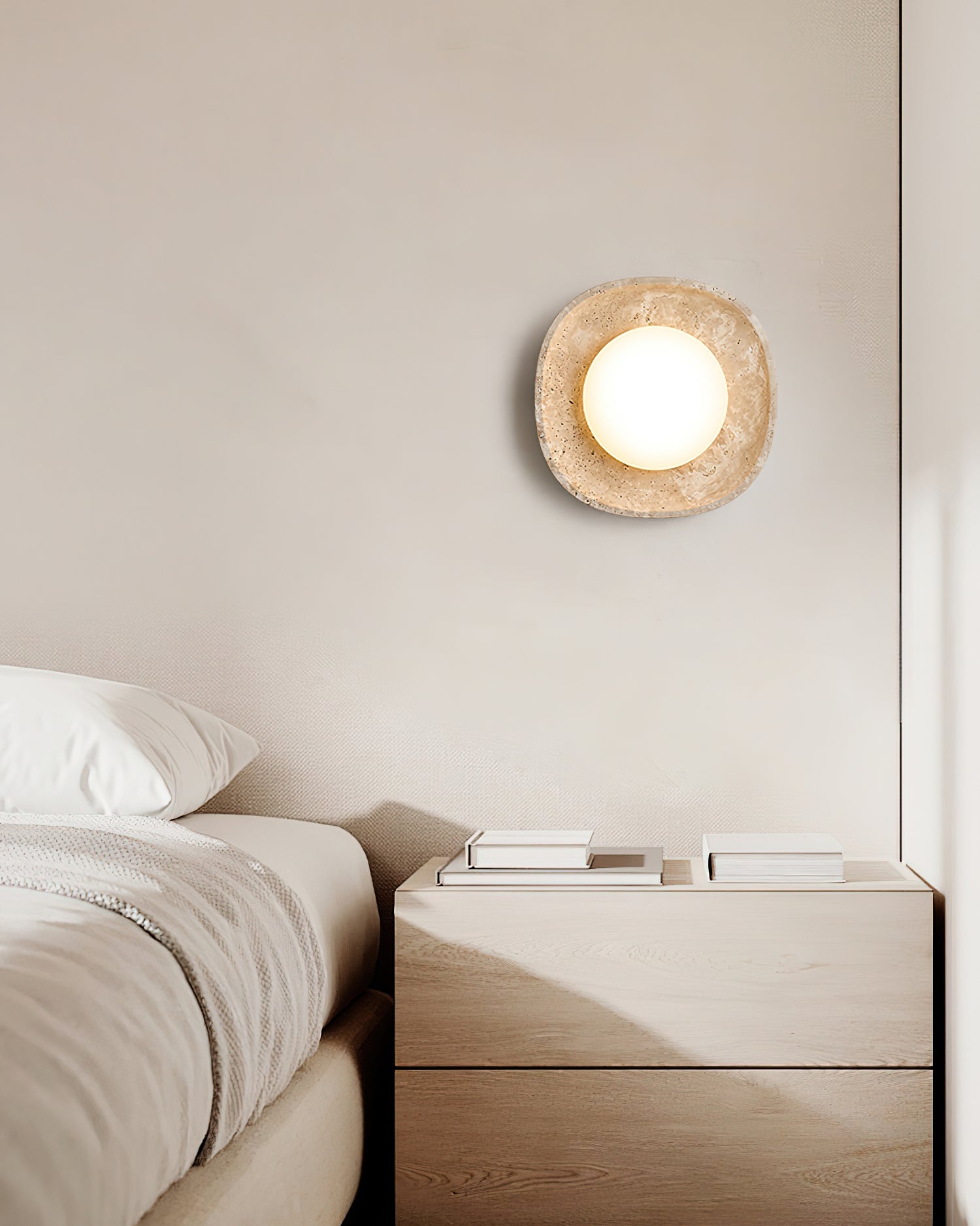 Ritta Wall Lamp Travertine Globe - Letslighting