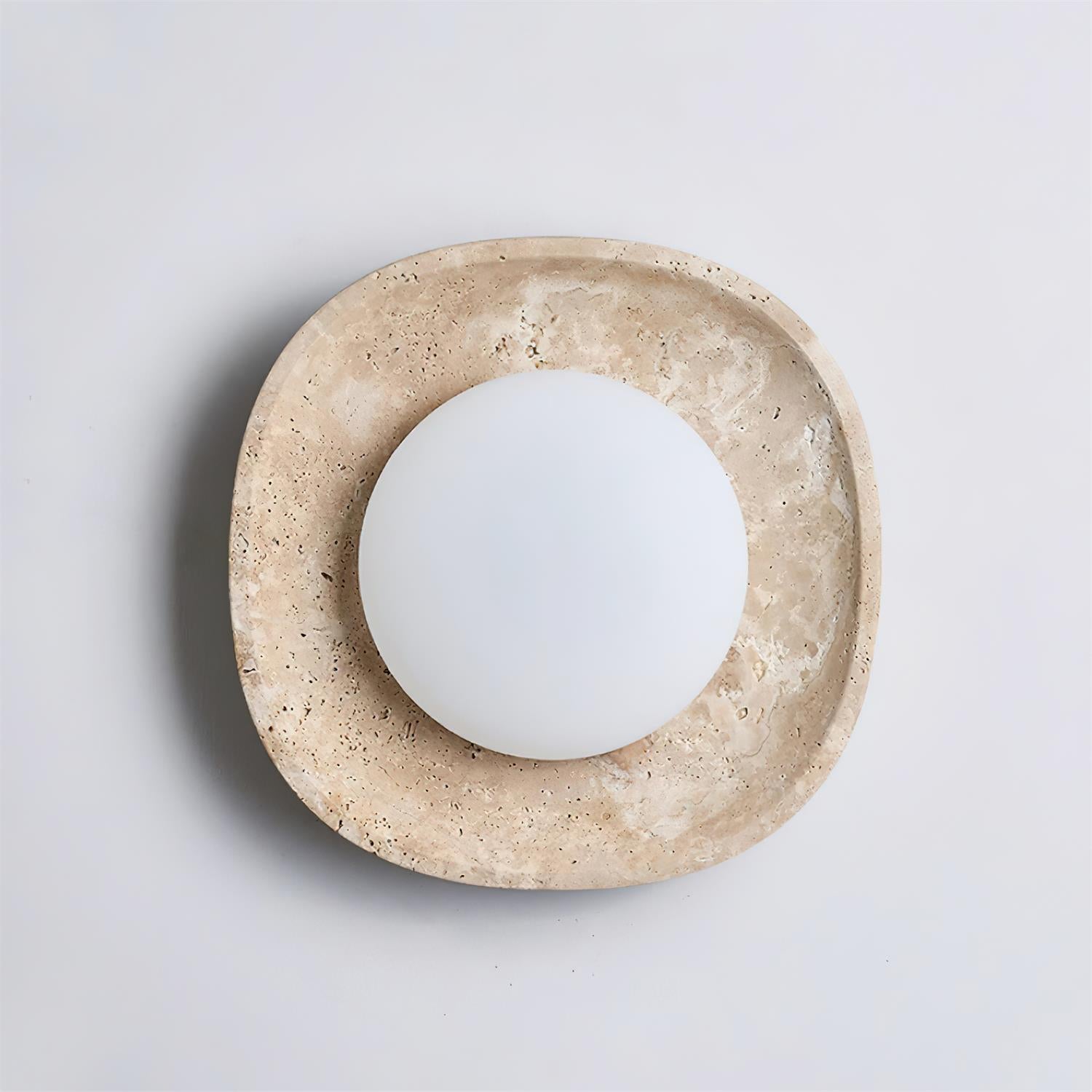 Ritta Wall Lamp Travertine Globe - Letslighting