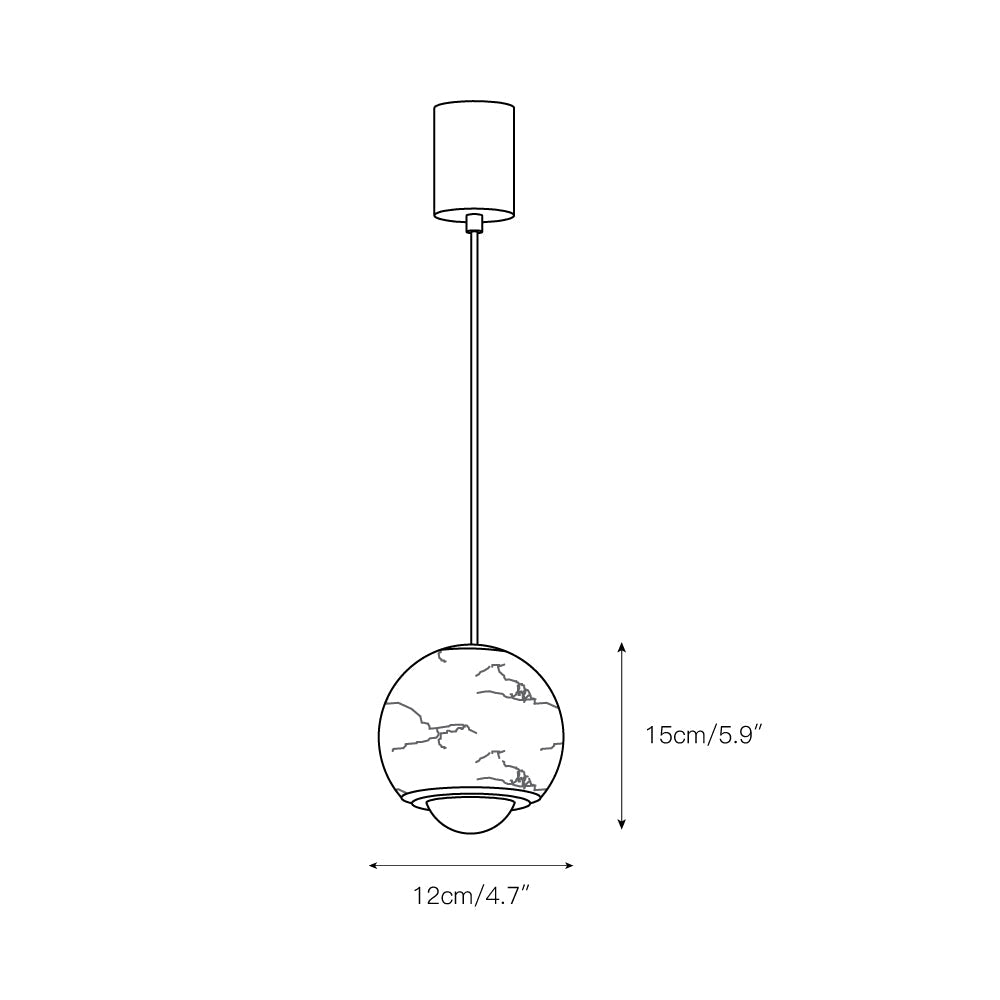 Zephaan Modern Minimalist Brass Alabaster Pendant Light - Letslighting