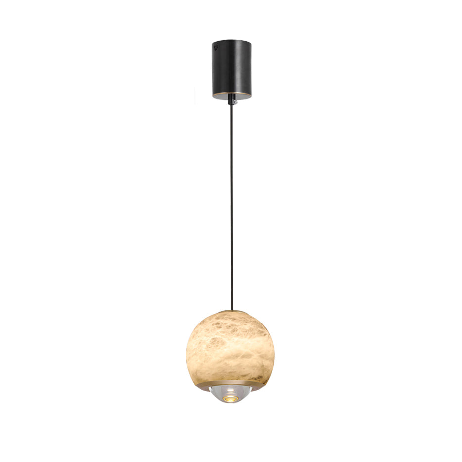 Zephaan Modern Minimalist Brass Alabaster Pendant Light - Letslighting