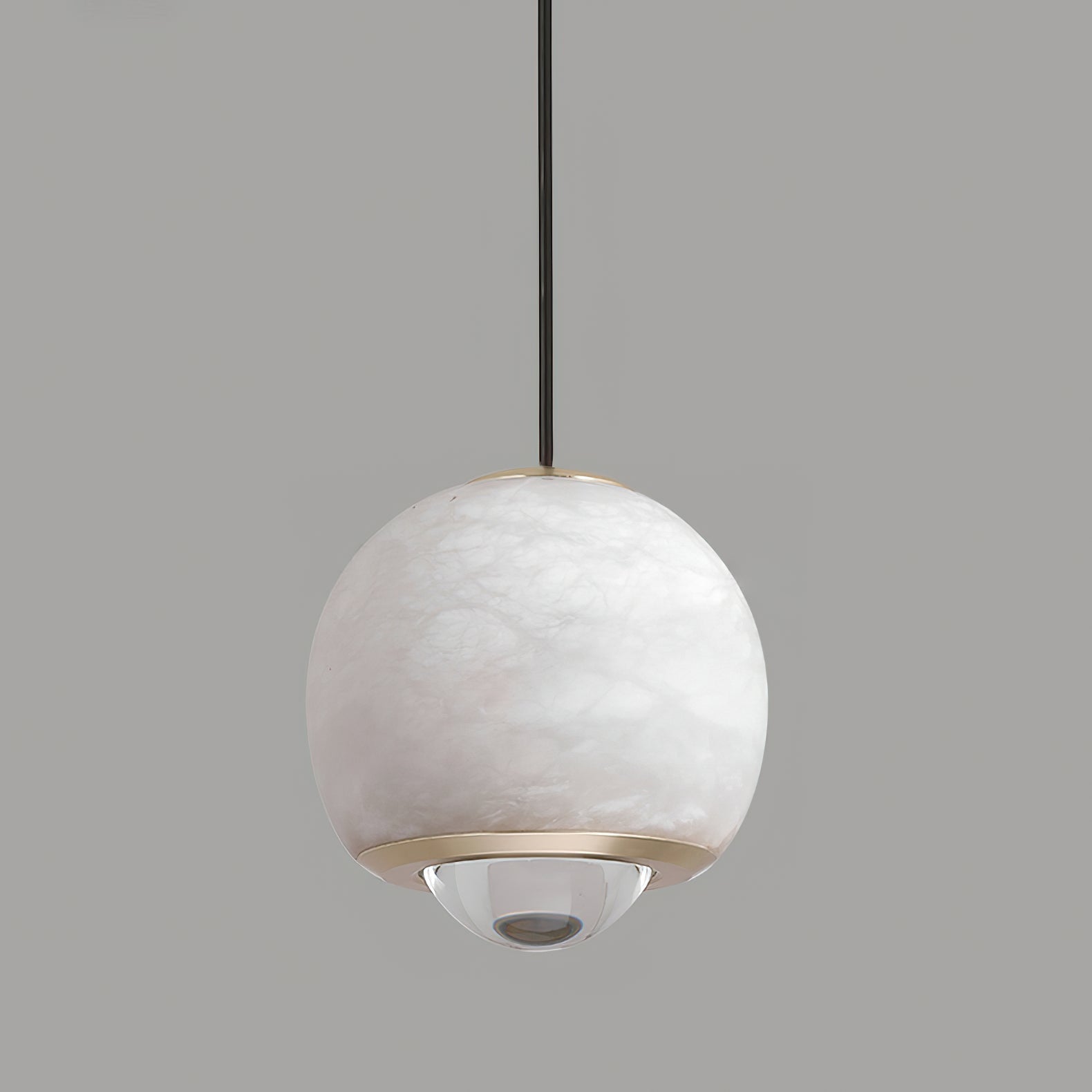 Zephaan Modern Minimalist Brass Alabaster Pendant Light - Letslighting