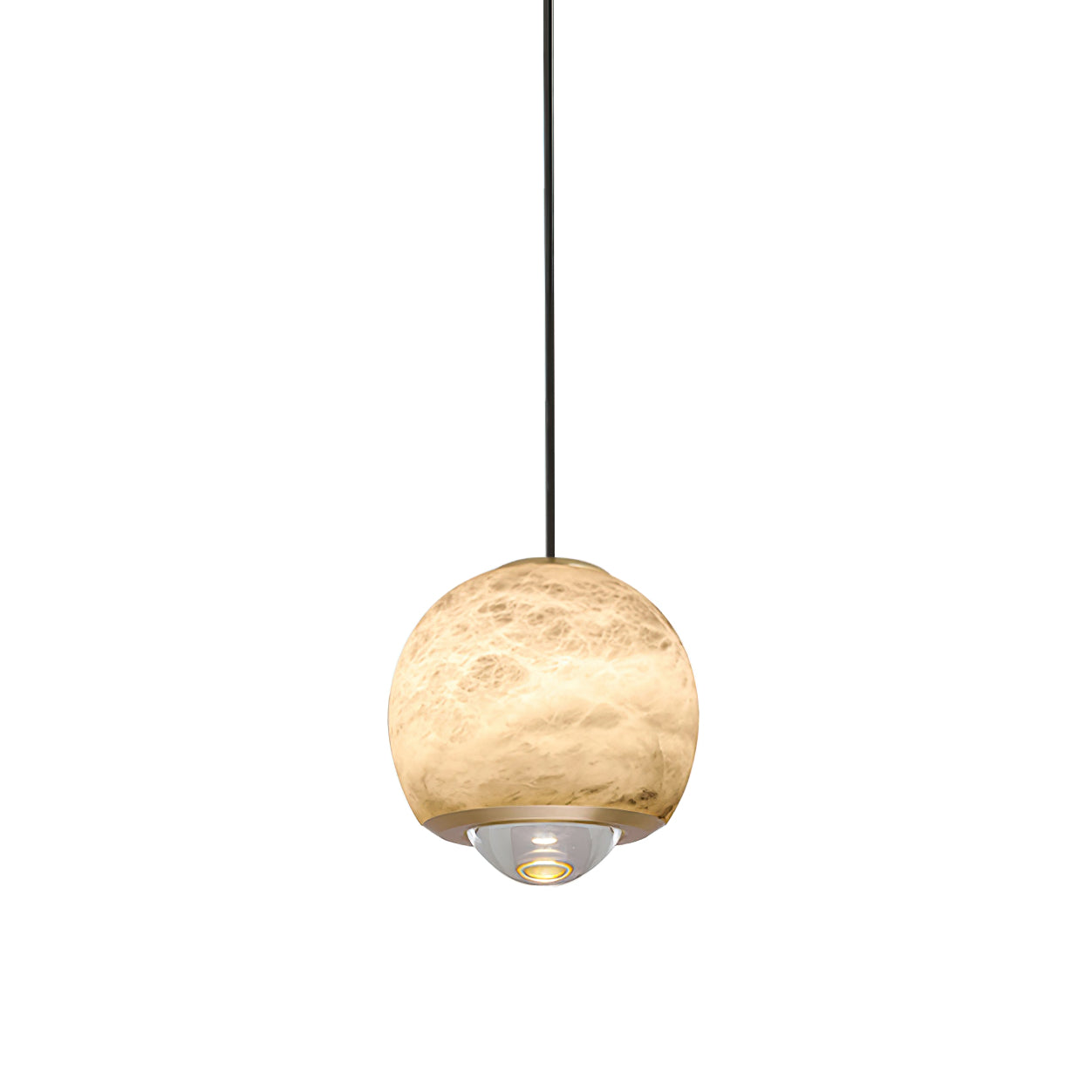 Zephaan Modern Minimalist Brass Alabaster Pendant Light - Letslighting