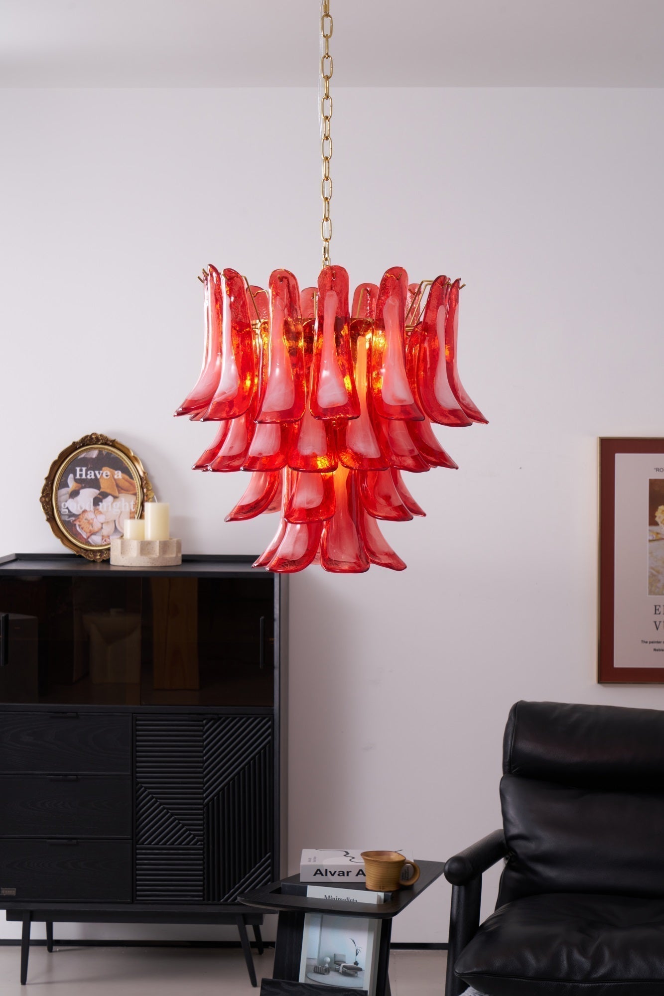 Aurora Chandelier Red Petal Glass Layered Artistic - Neutralighting