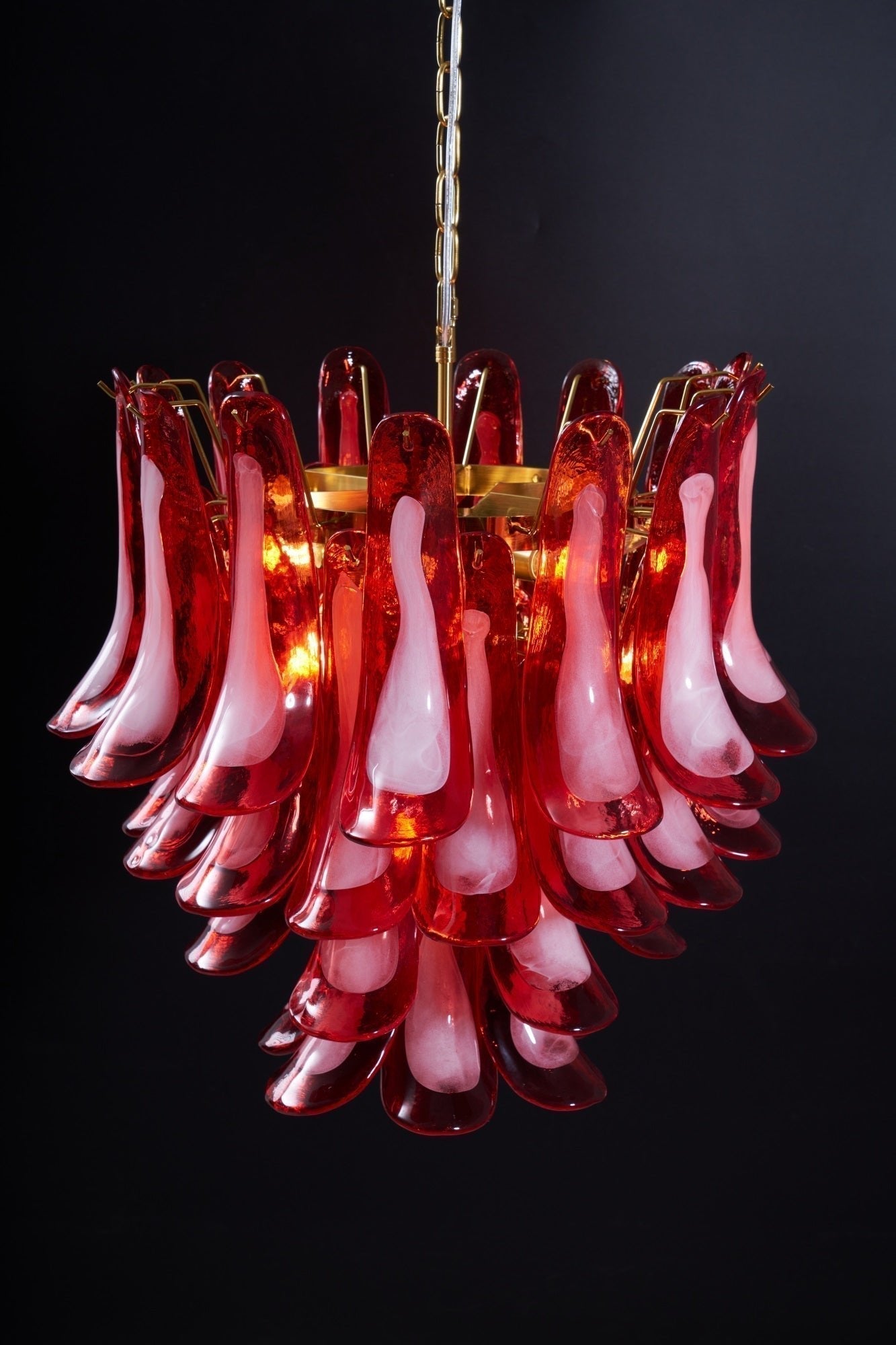 Aurora Chandelier Red Petal Glass Layered Artistic - Neutralighting