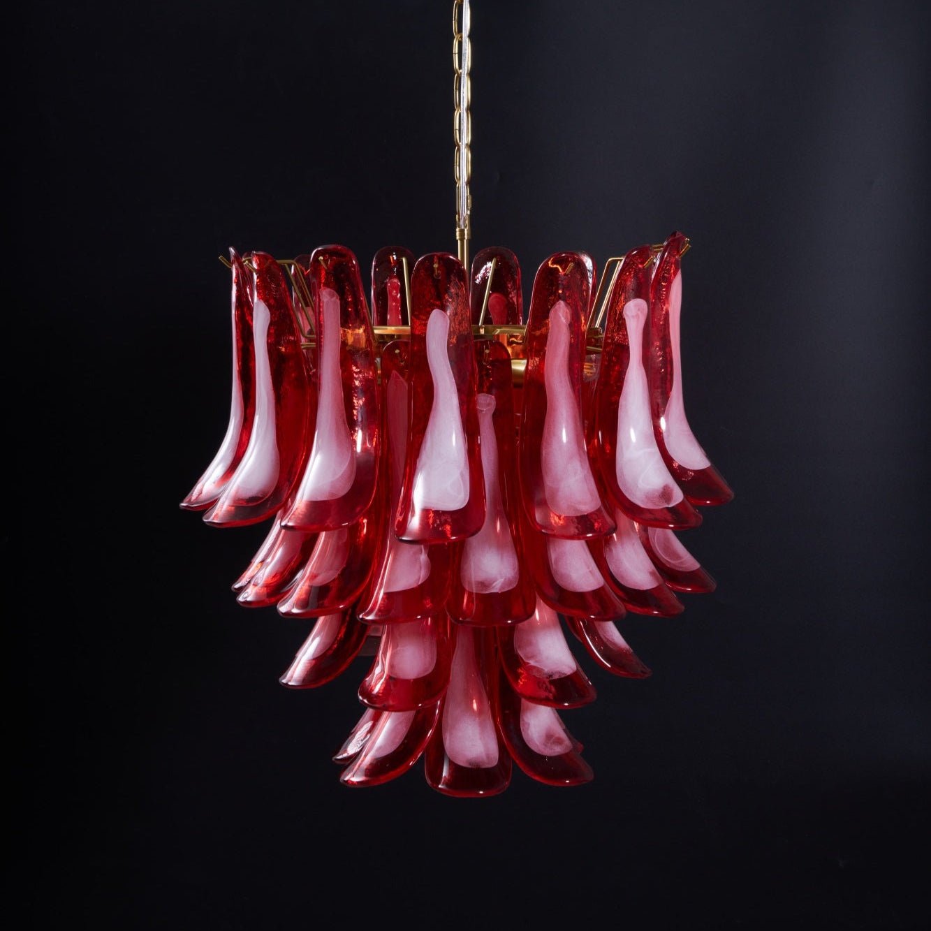 Aurora Chandelier Red Petal Glass Layered Artistic - Neutralighting