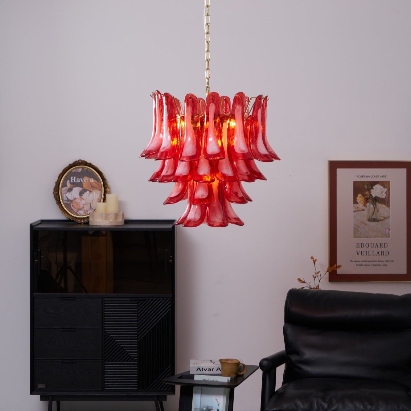 Aurora Chandelier Red Petal Glass Layered Artistic - Neutralighting