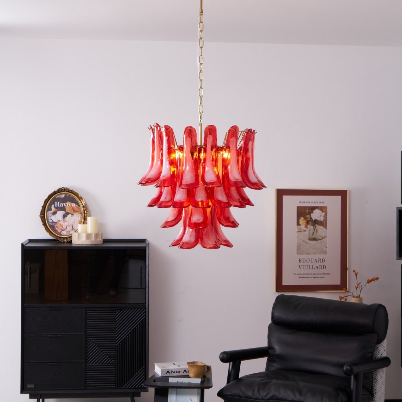 Aurora Chandelier Red Petal Glass Layered Artistic - Neutralighting