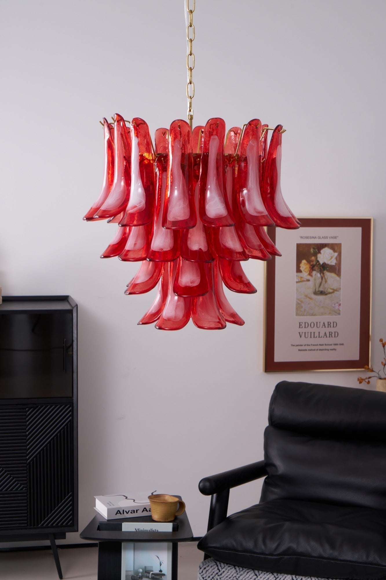 Aurora Chandelier Red Petal Glass Layered Artistic - Neutralighting