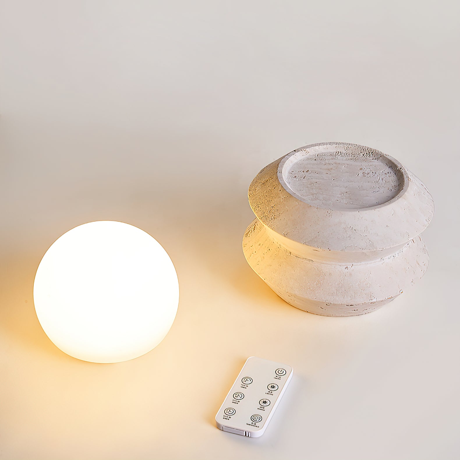 Fin Travertine Table Lamp (Built-in Battery) - Letslighting