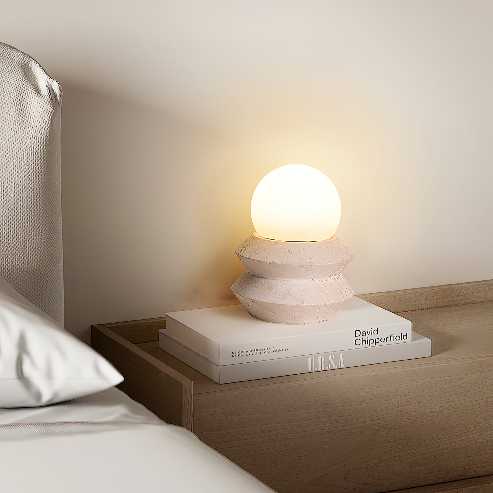 Fin Travertine Table Lamp (Built-in Battery) - Letslighting