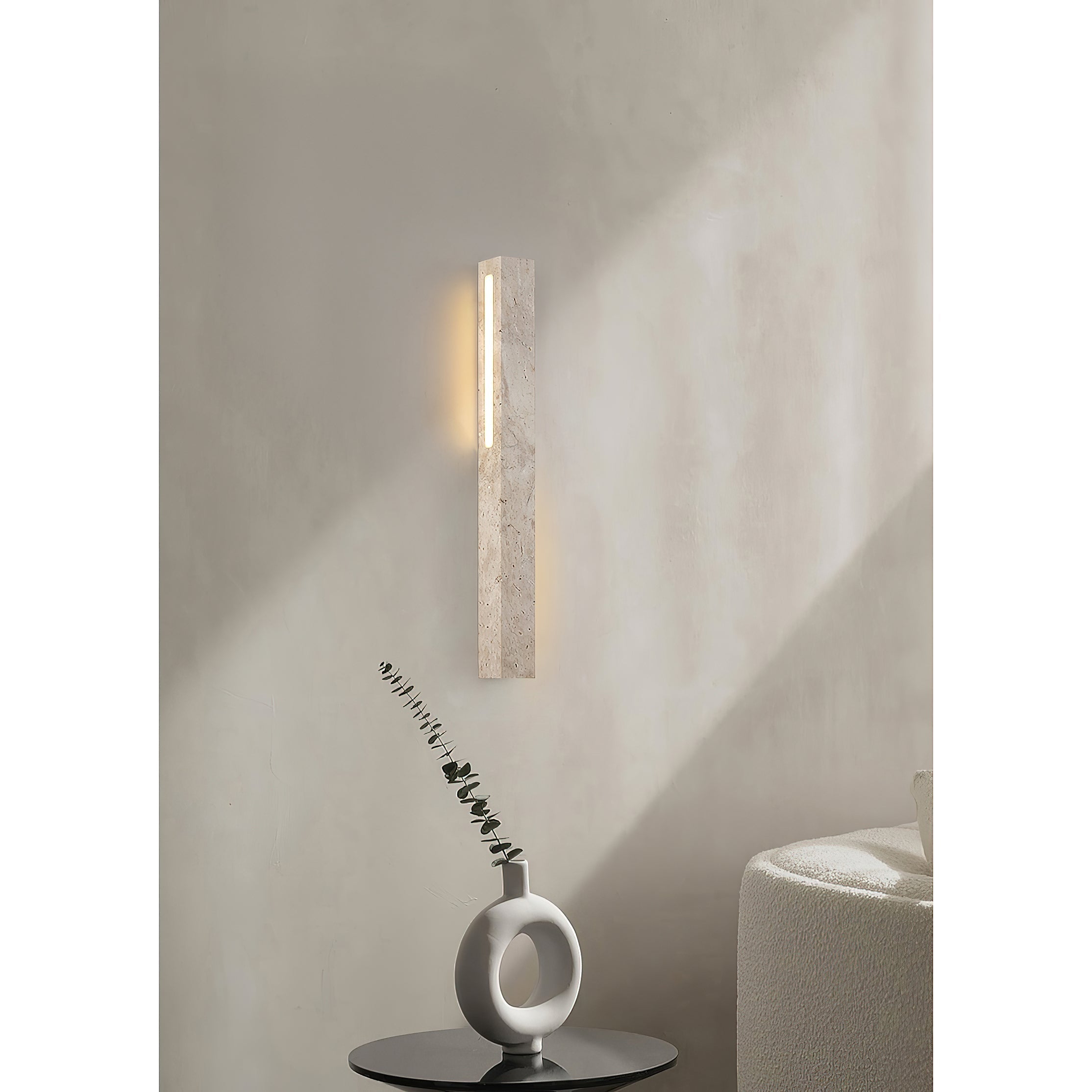 Eurdora Modern Minimalist Travertine Wall Lamp - Letslighting