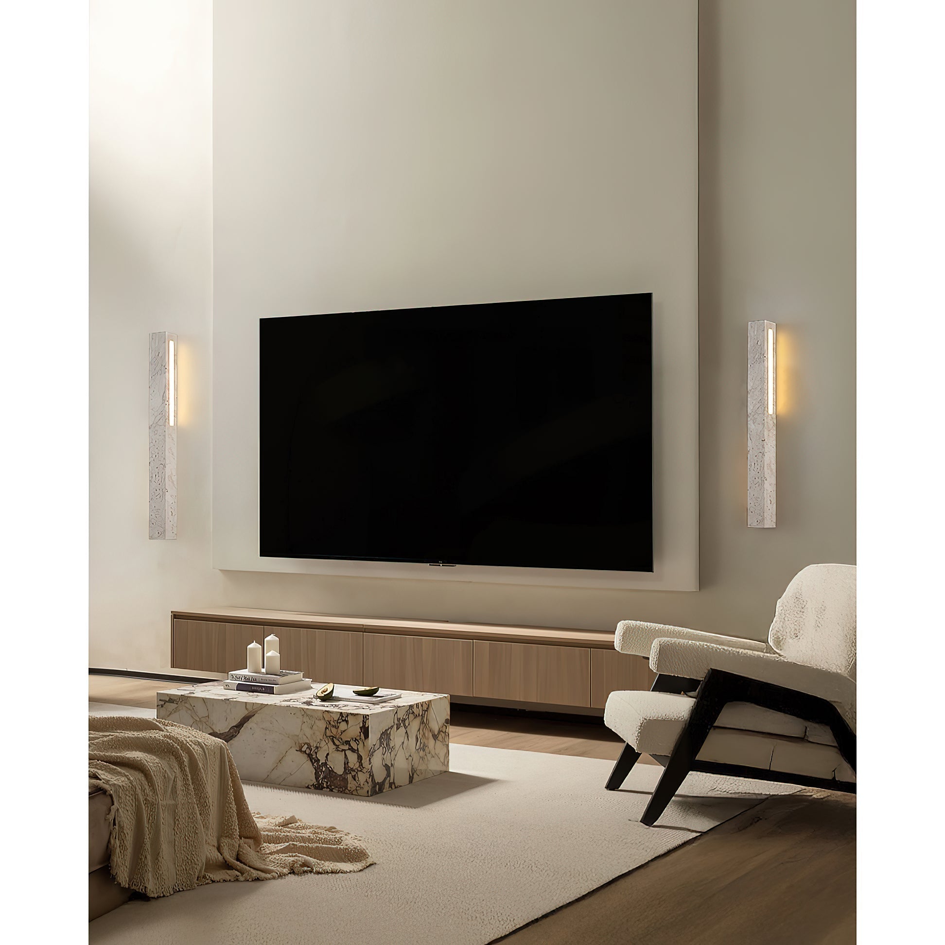 Eurdora Modern Minimalist Travertine Wall Lamp - Letslighting