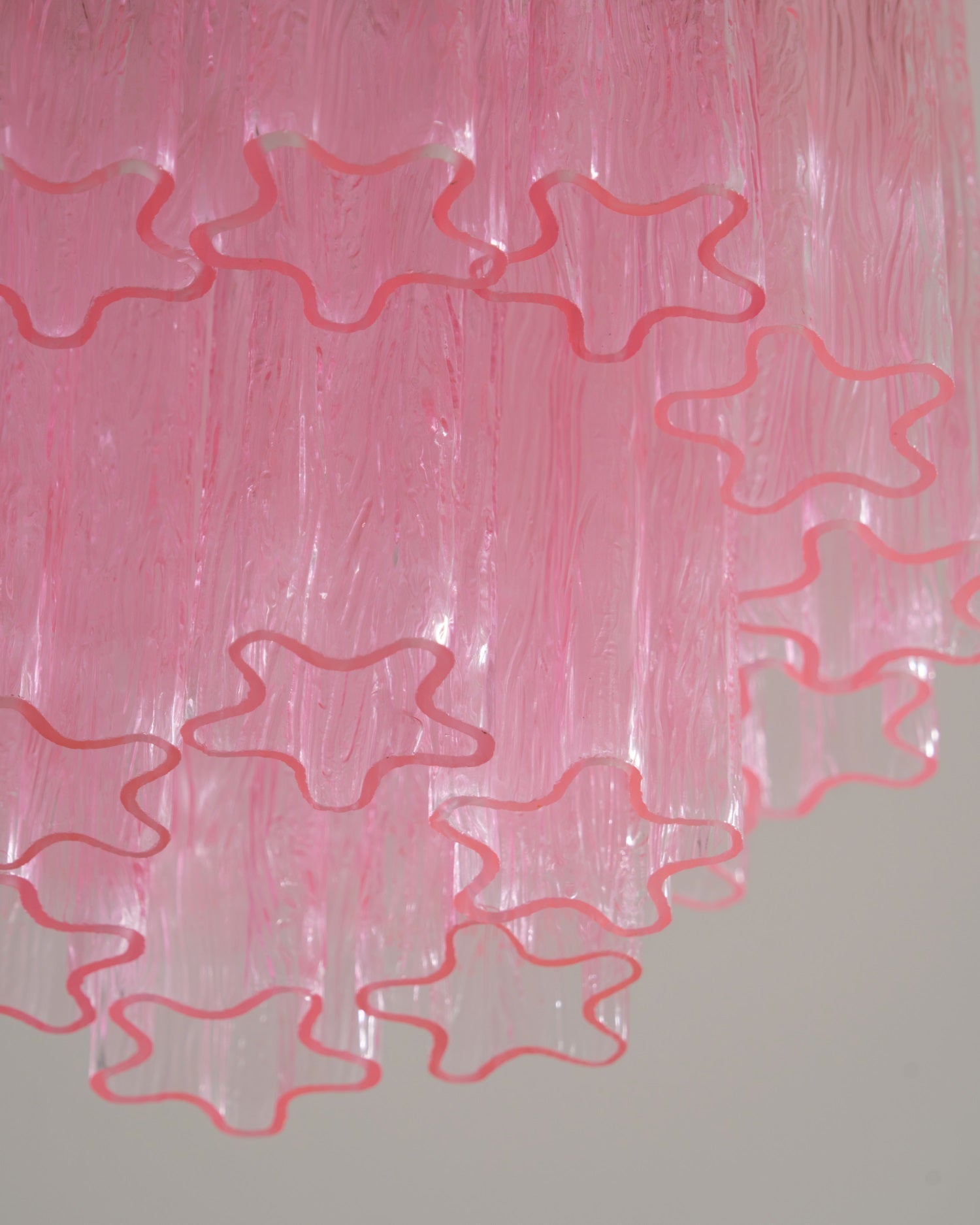 Aurora Ceiling Lamp Pink Murano Glass Tiered Modern Flush - Neutralighting