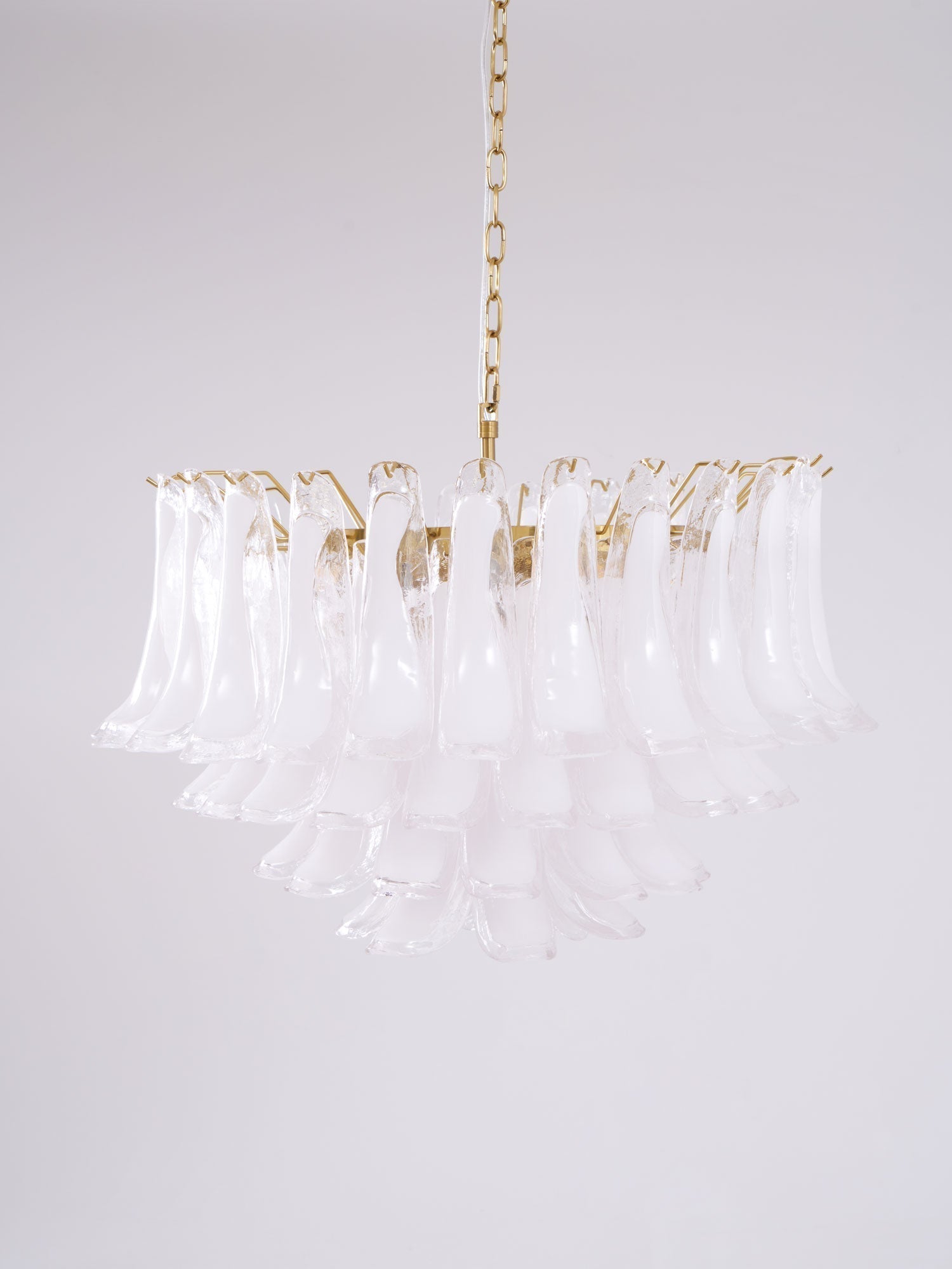Aurora Chandelier Pink Glass Leaf Layered Floral Glamour - Neutralighting