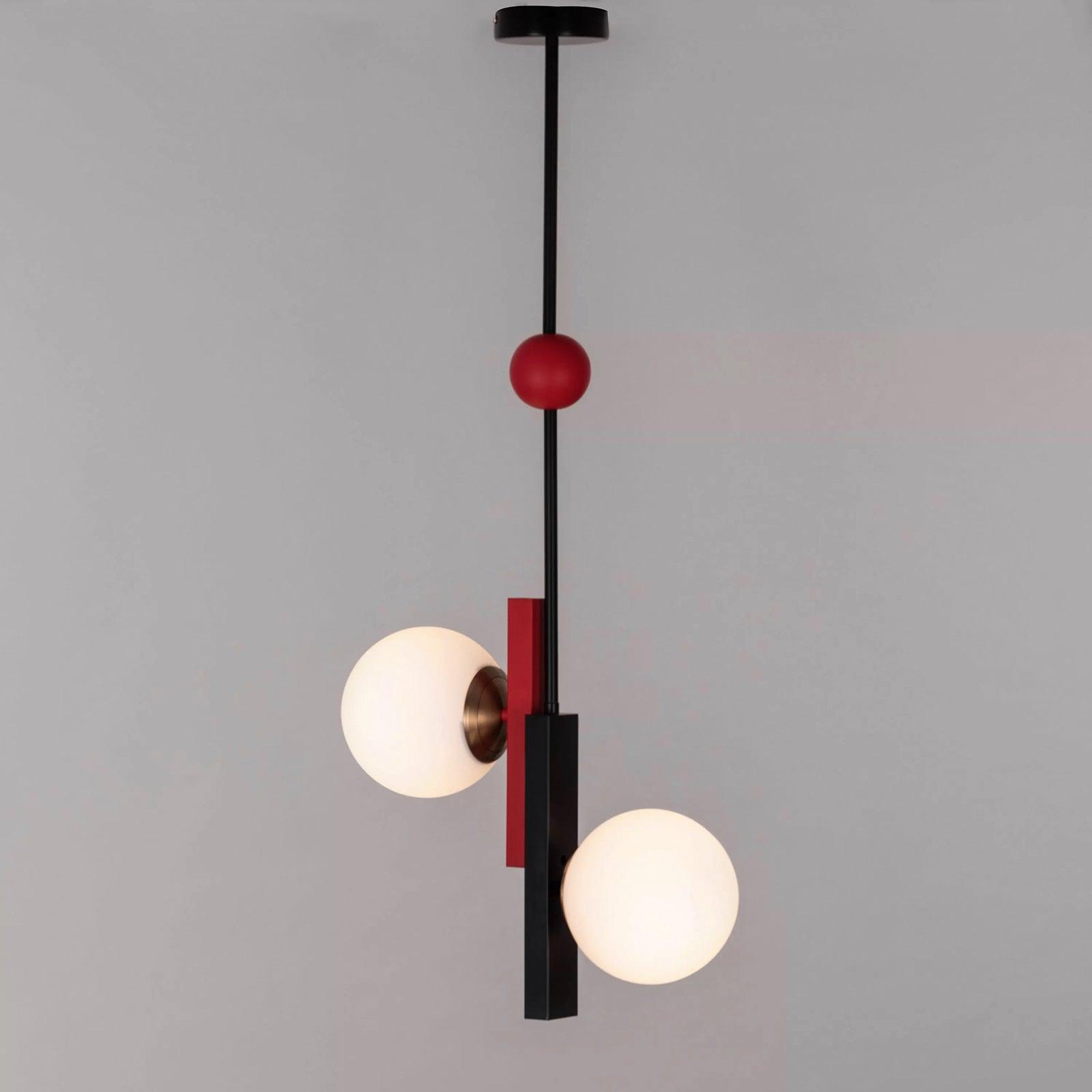 Solara Pendelleuchte Doppelkugel Linear Geometrisch-Letslighting