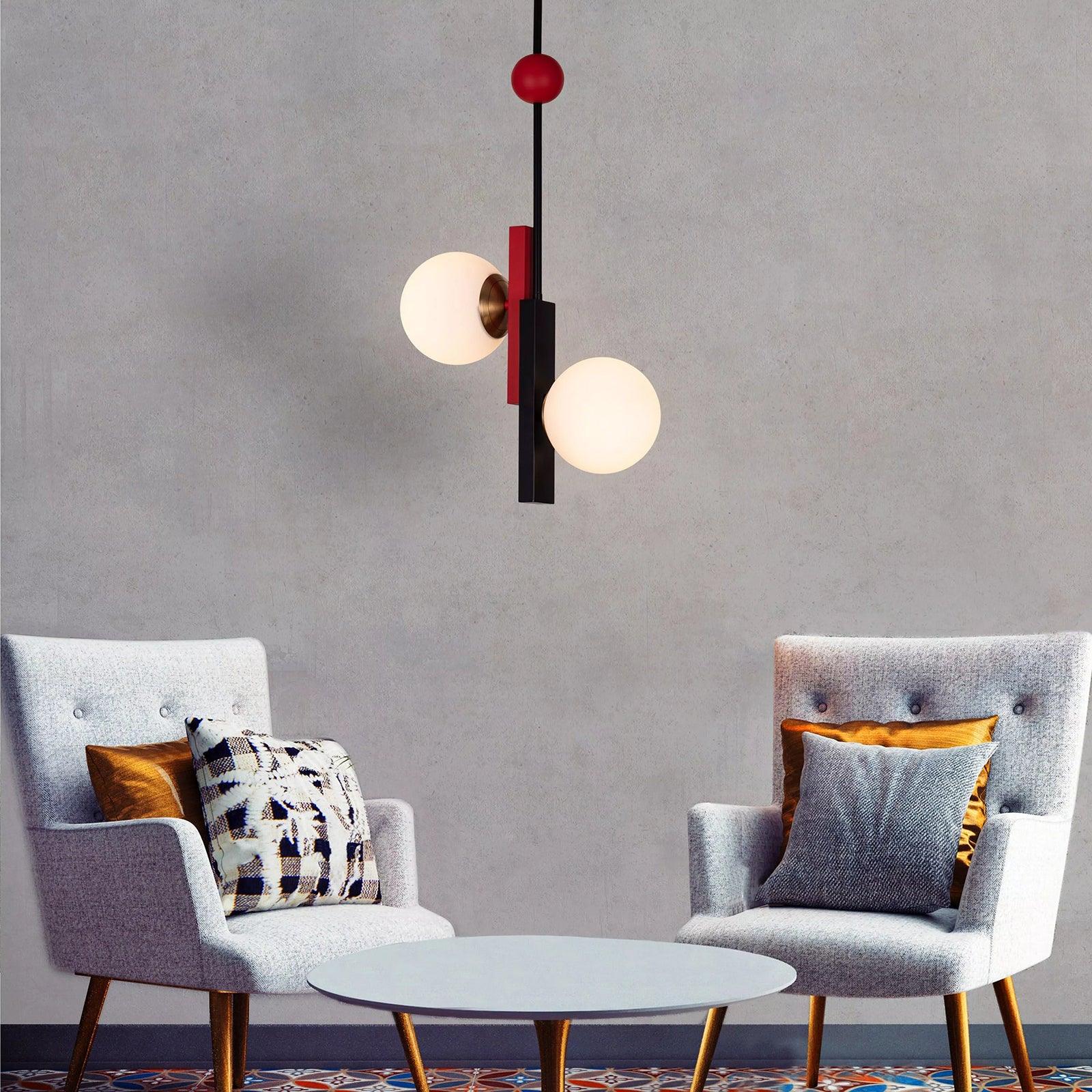 Solara Pendelleuchte Doppelkugel Linear Geometrisch-Letslighting