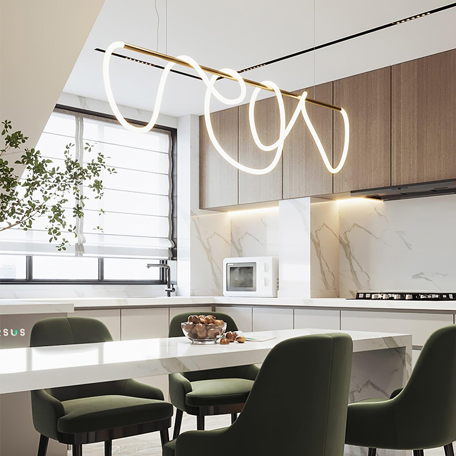 Lustra Kronleuchter Flexibles Silikon Kurve Modern Elegant-Letslighting