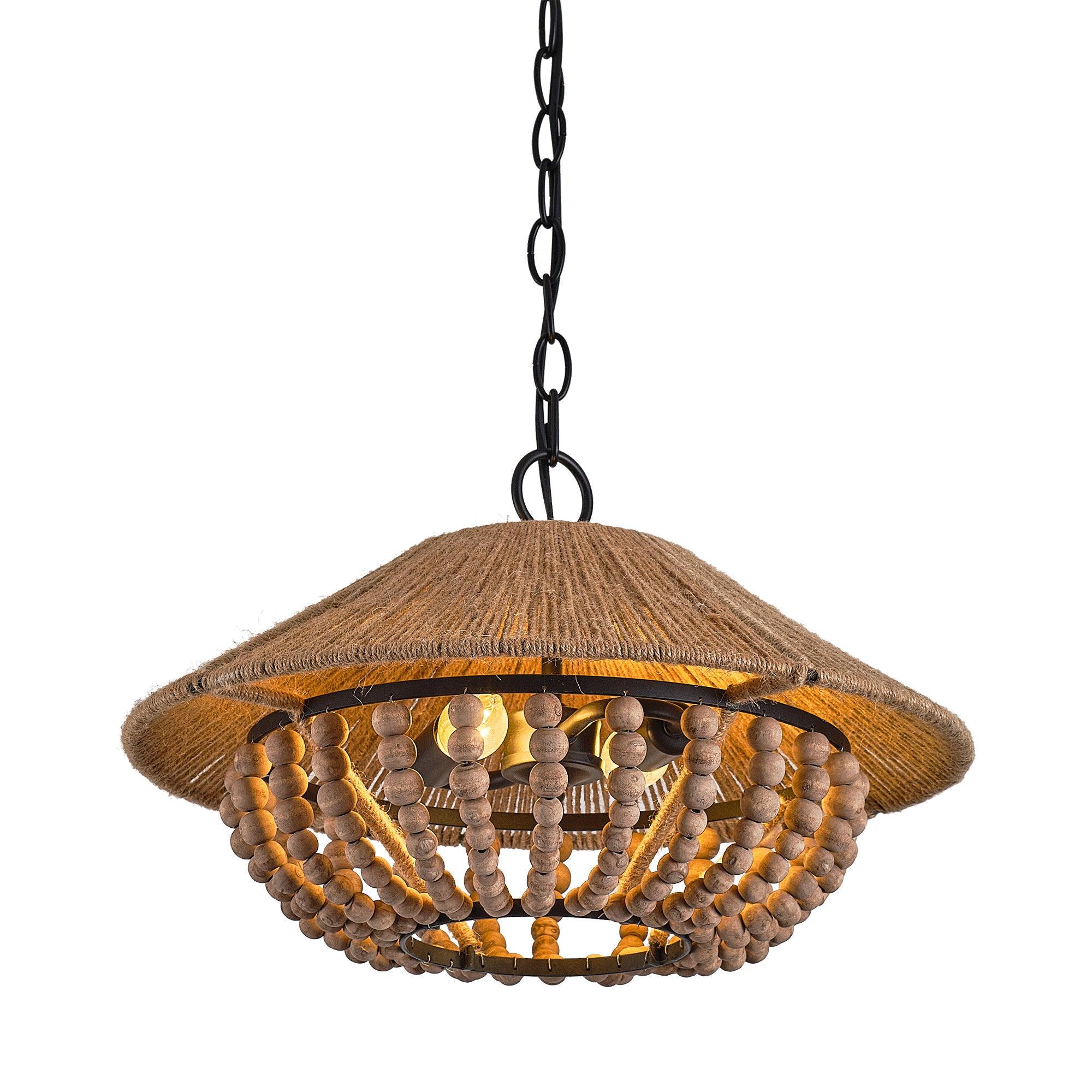 Elmarion Eleganz Natur Landhaus Holz Pendelleuchte-Letslighting