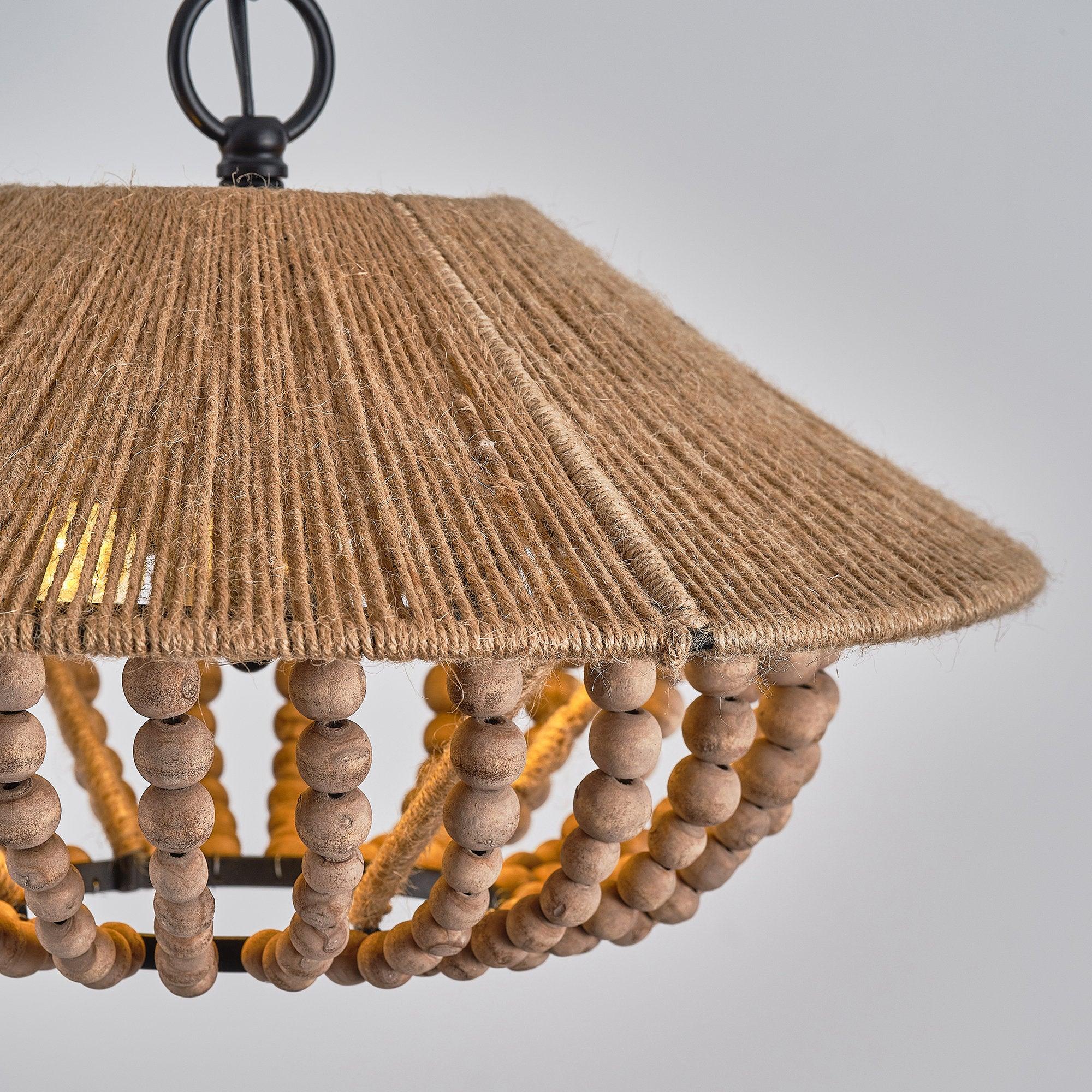Elmarion Eleganz Natur Landhaus Holz Pendelleuchte-Letslighting